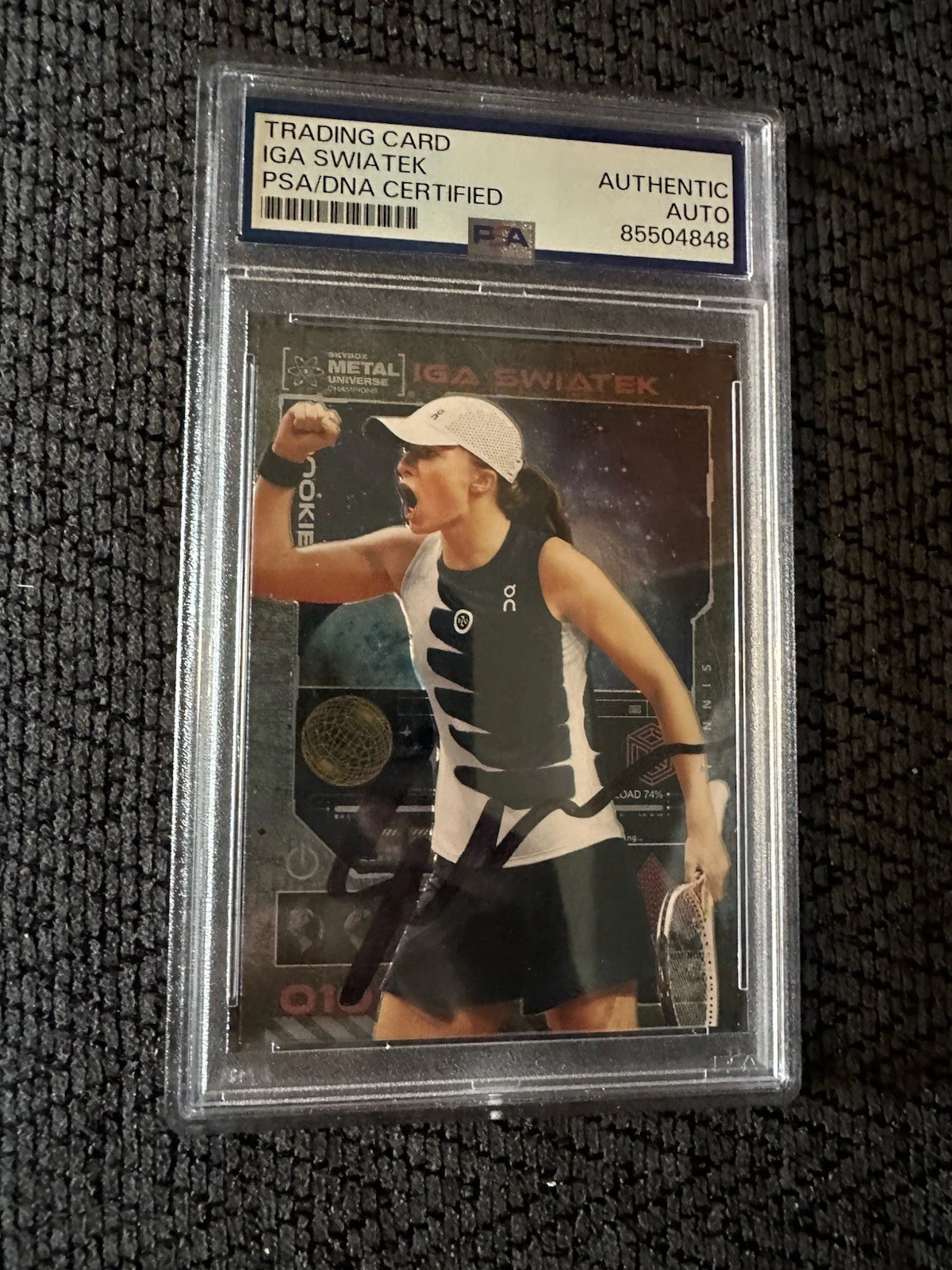 Iga Swiatek Signed Skybox Metal 2023 Card PSA /DNA Slab COA #010