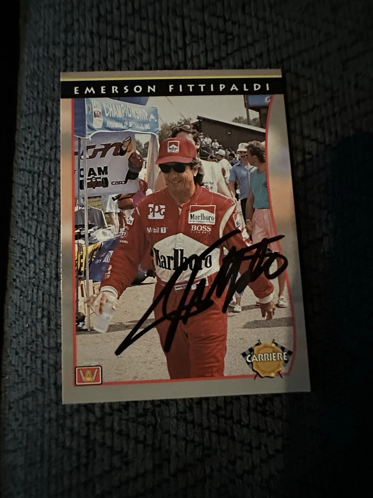 SIGNED TRADING CARD INDY CAR INDIANAPOLIS 500 EMERSON FITTIPALDI COLLECTIBLE MEMORABILIA
