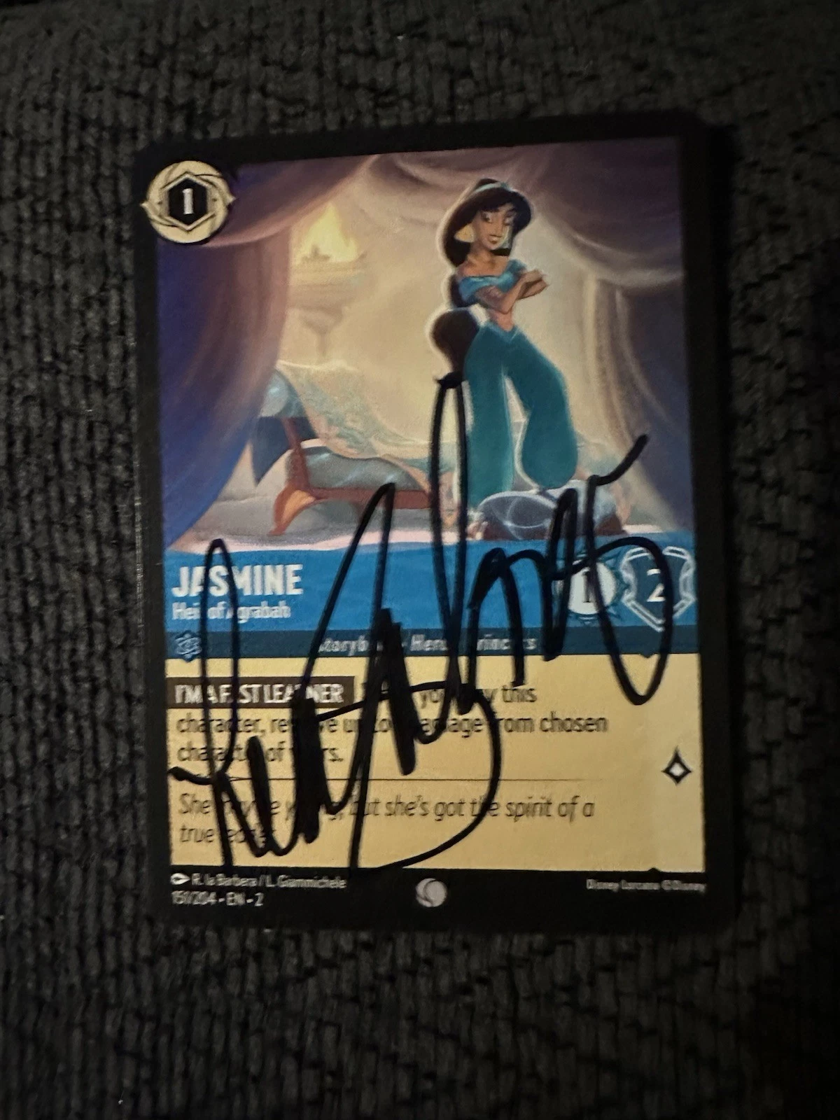 Lea Salonga Signed Trading Card Disney Jasmine Aladdin