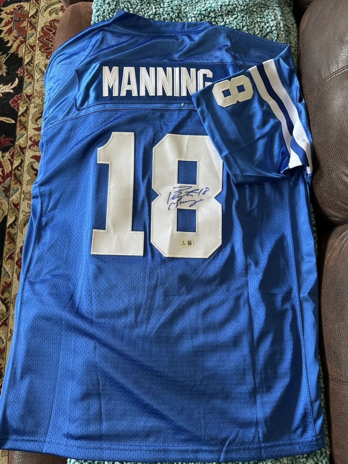 Peyton Manning SIGNED Indianapolis Colts Stitched Jersey BAS Authenticated XL