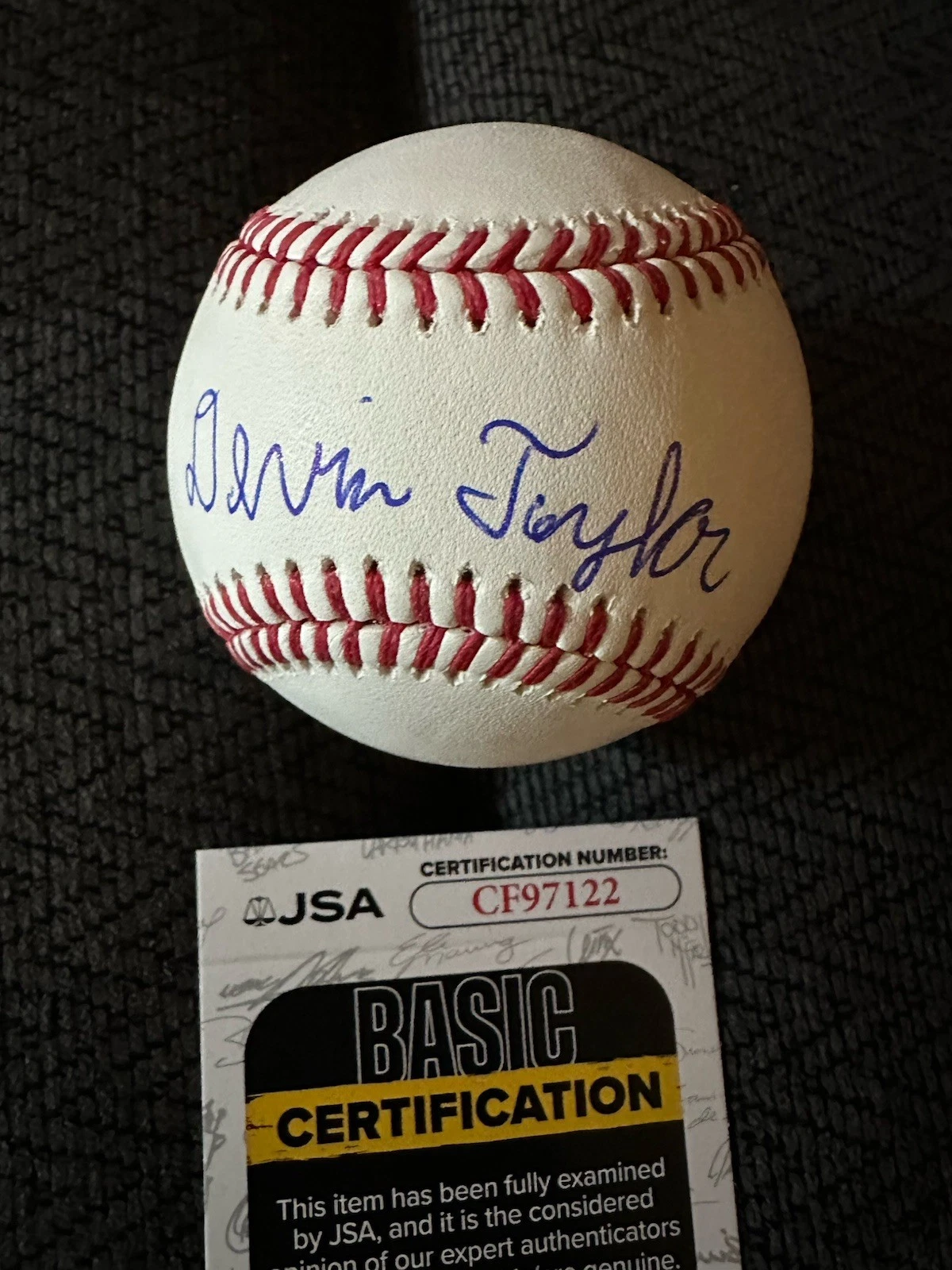 Devin Taylor Signed Authentic Baseball ROMLB JSA Authenticated COA IU Hoosiers