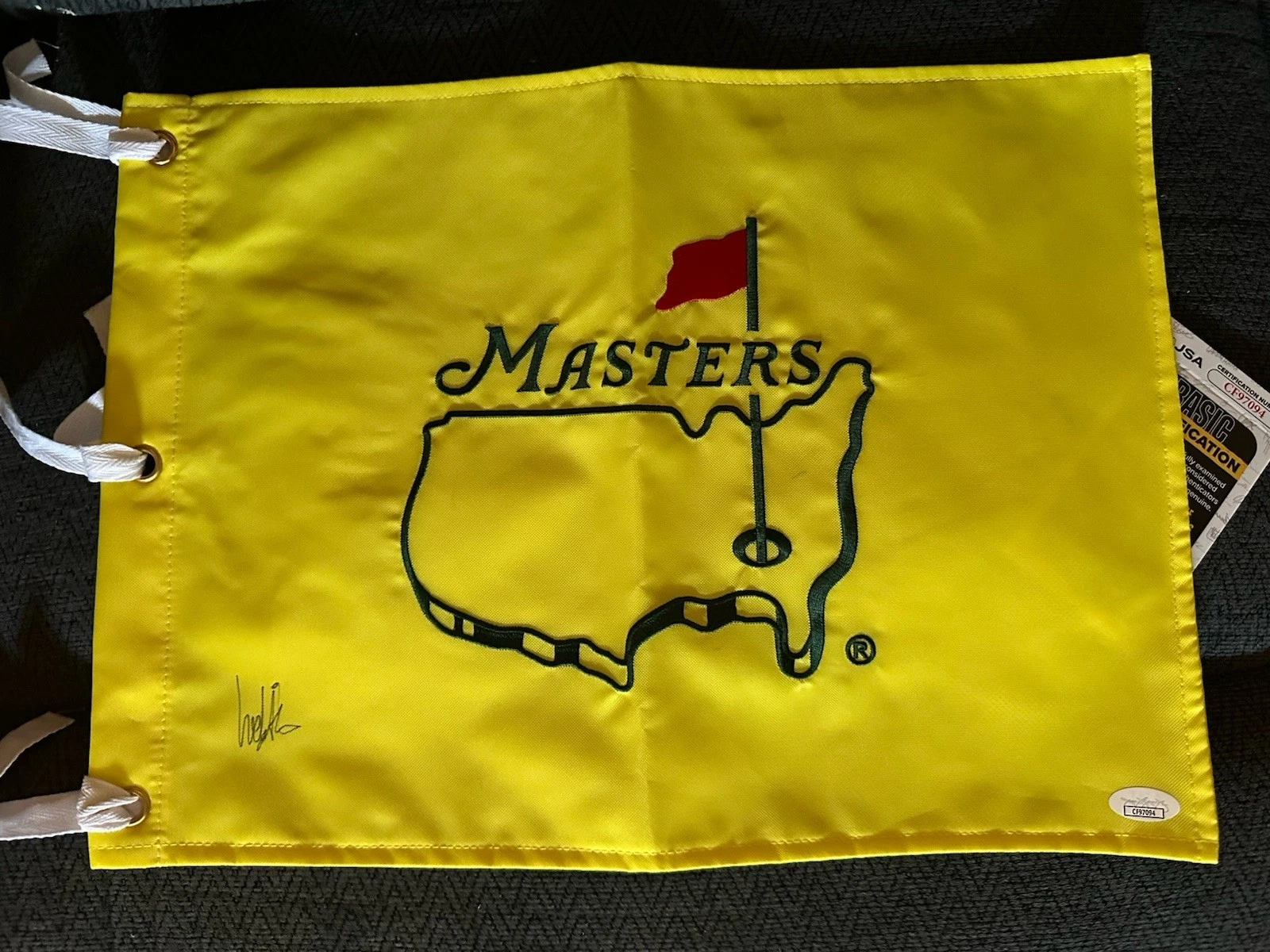 Ludvig Aberg SIGNED Undated Masters Golf Flag Augusta JSA Authenticated COA
