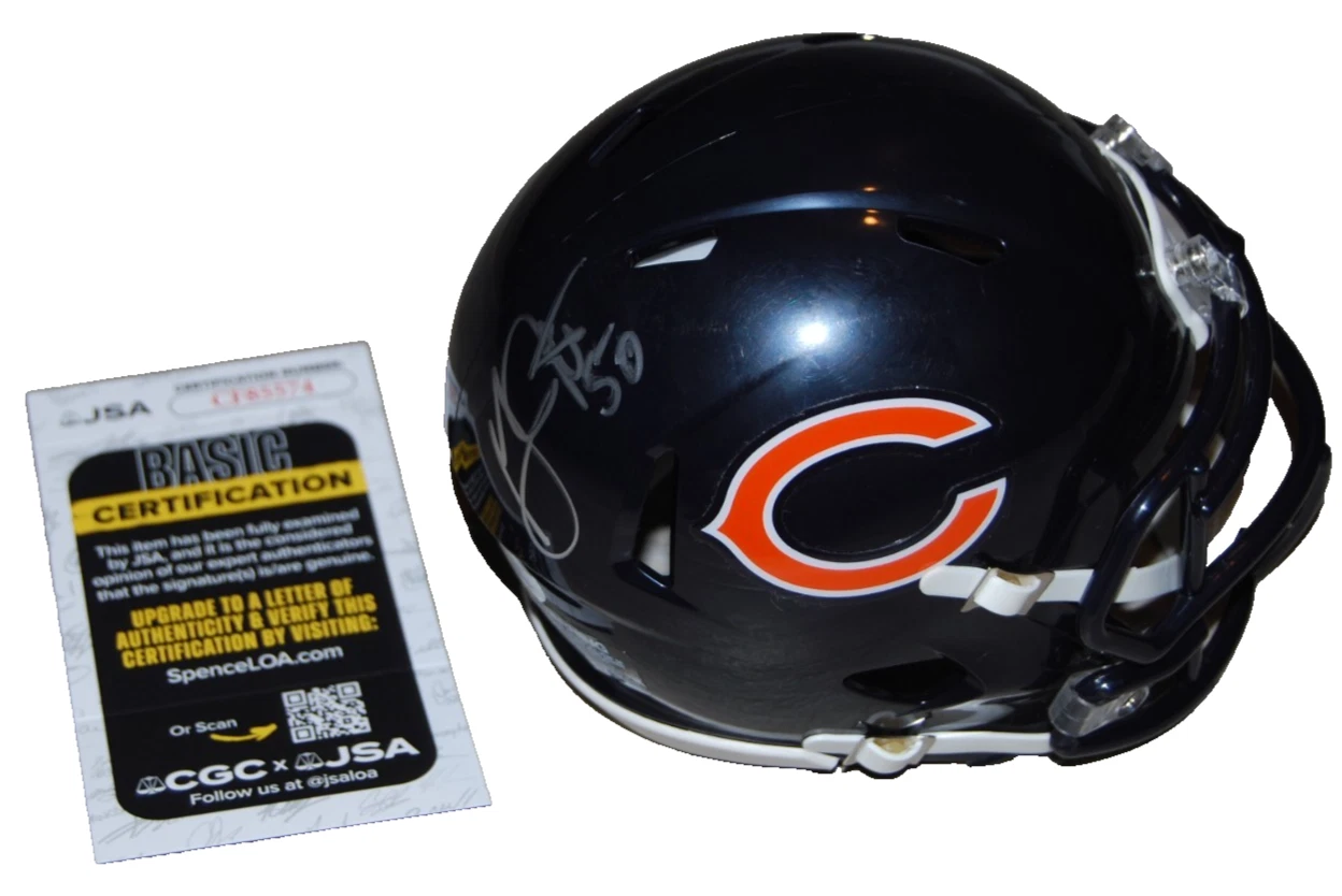GRADY JARRETT signed (CHICAGO BEARS) autograph mini football helmet JSA CF85574