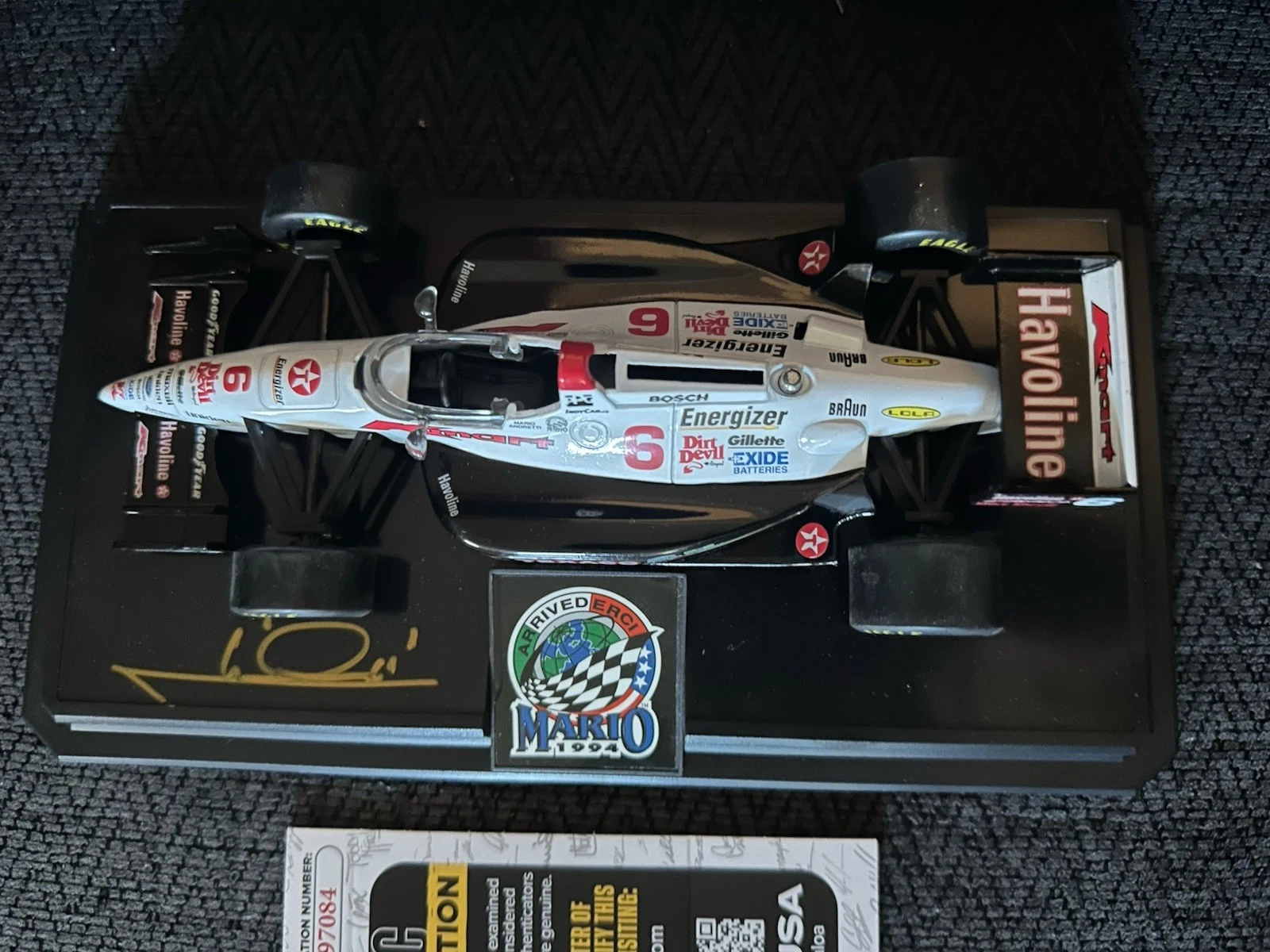 Mario Andretti Signed 1:24 Diecast Indy 500 JSA Authentication COA