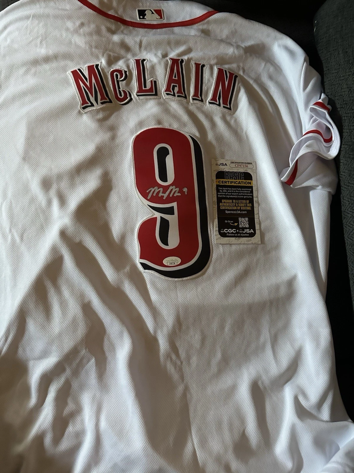 Matt McLain SIGNED Cincinnati Reds Jersey Stitched XL JSA Authentication COA