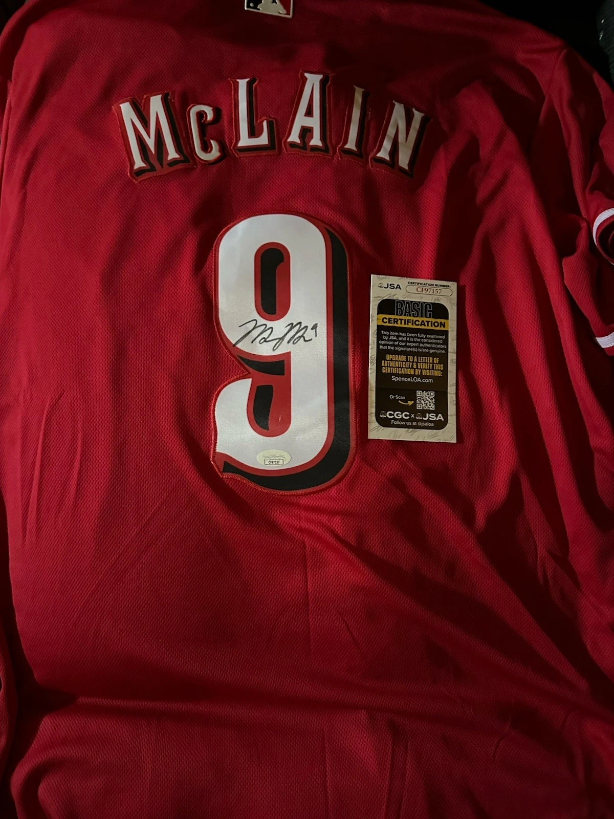Matt McLain SIGNED Cincinnati Reds Jersey Stitched XL JSA Authentication COA