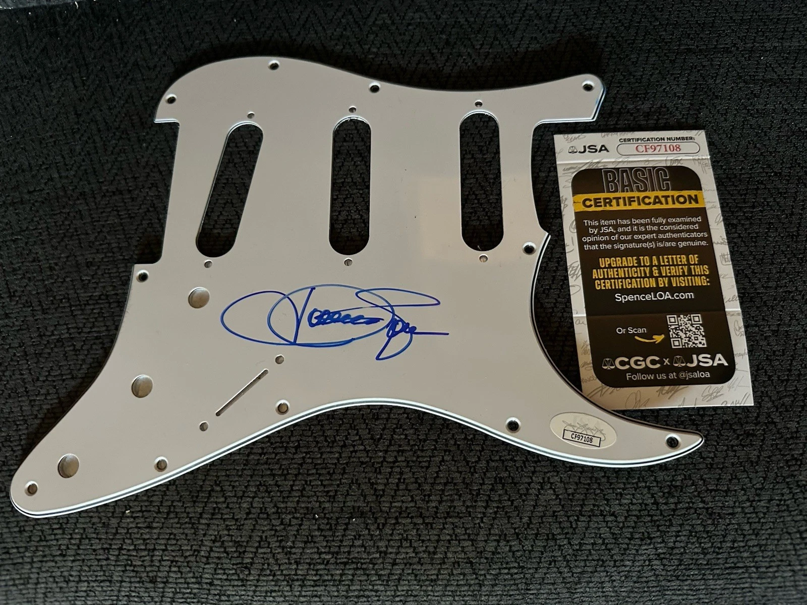 Singer Tommy James Signed Guitar Pick Guard JSA Authentication COA Shondells