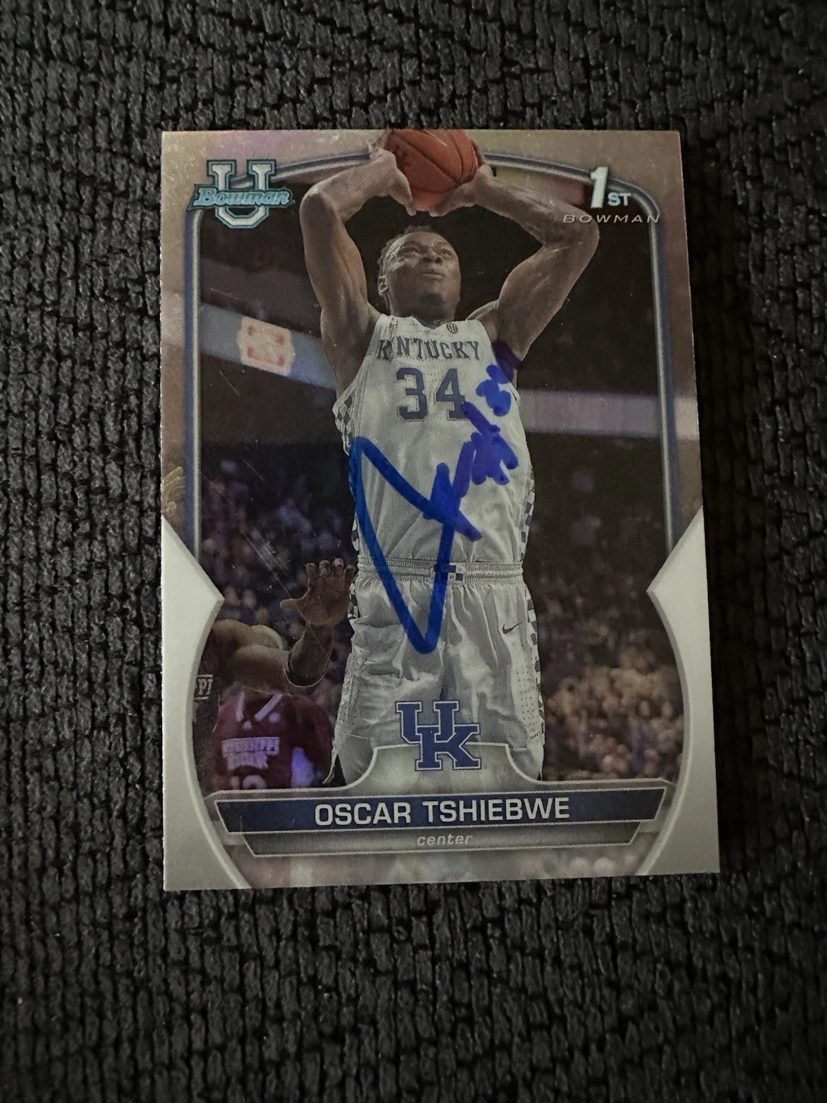 Signed Basketball Trading Card Autographed Oscar Tshiebwe Kentucky Wildcats RC