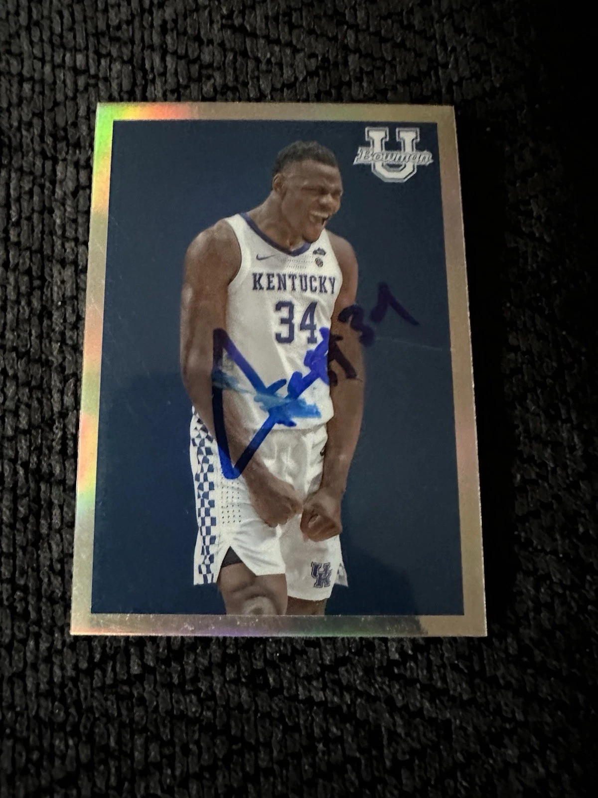 Signed Basketball Trading Card Autographed Oscar Tshiebwe Kentucky Wildcats RC