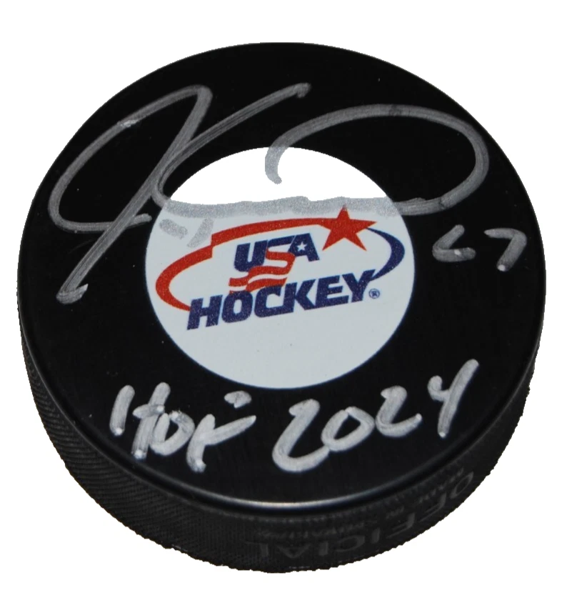 JEREMY ROENICK signed (TEAM USA) HOF Blackhawks hockey puck BECKETT BR25952