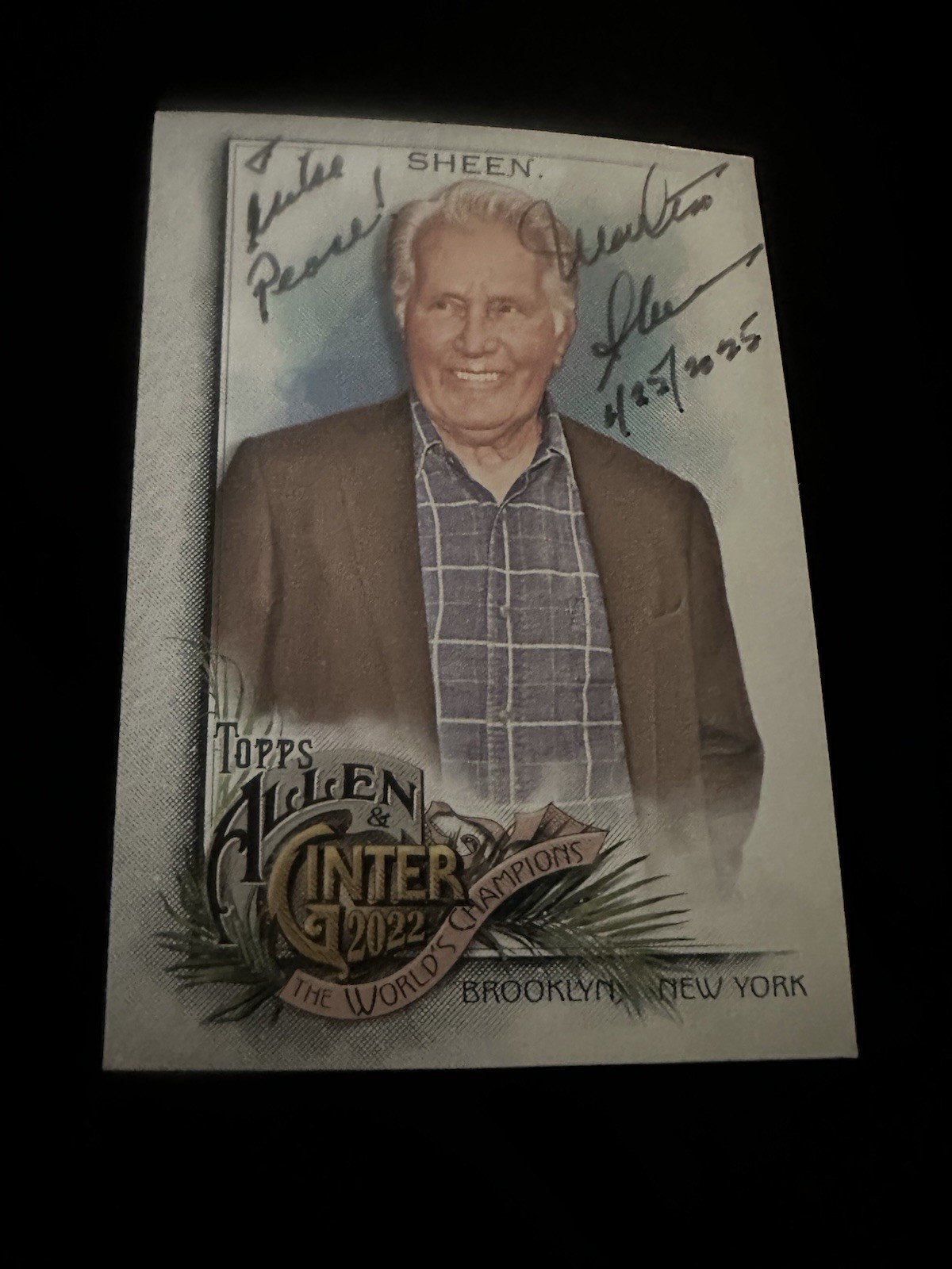 Martin Sheen Signed Trading Card Autographed Allen & Ginter To Mike