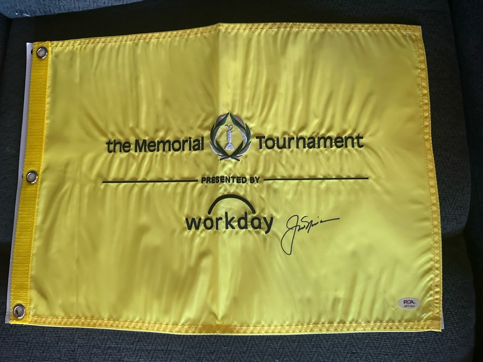 Jack Nicklaus SIGNED Memorial PGA Golf Flag Augusta PSA/DNA Authenticated COA