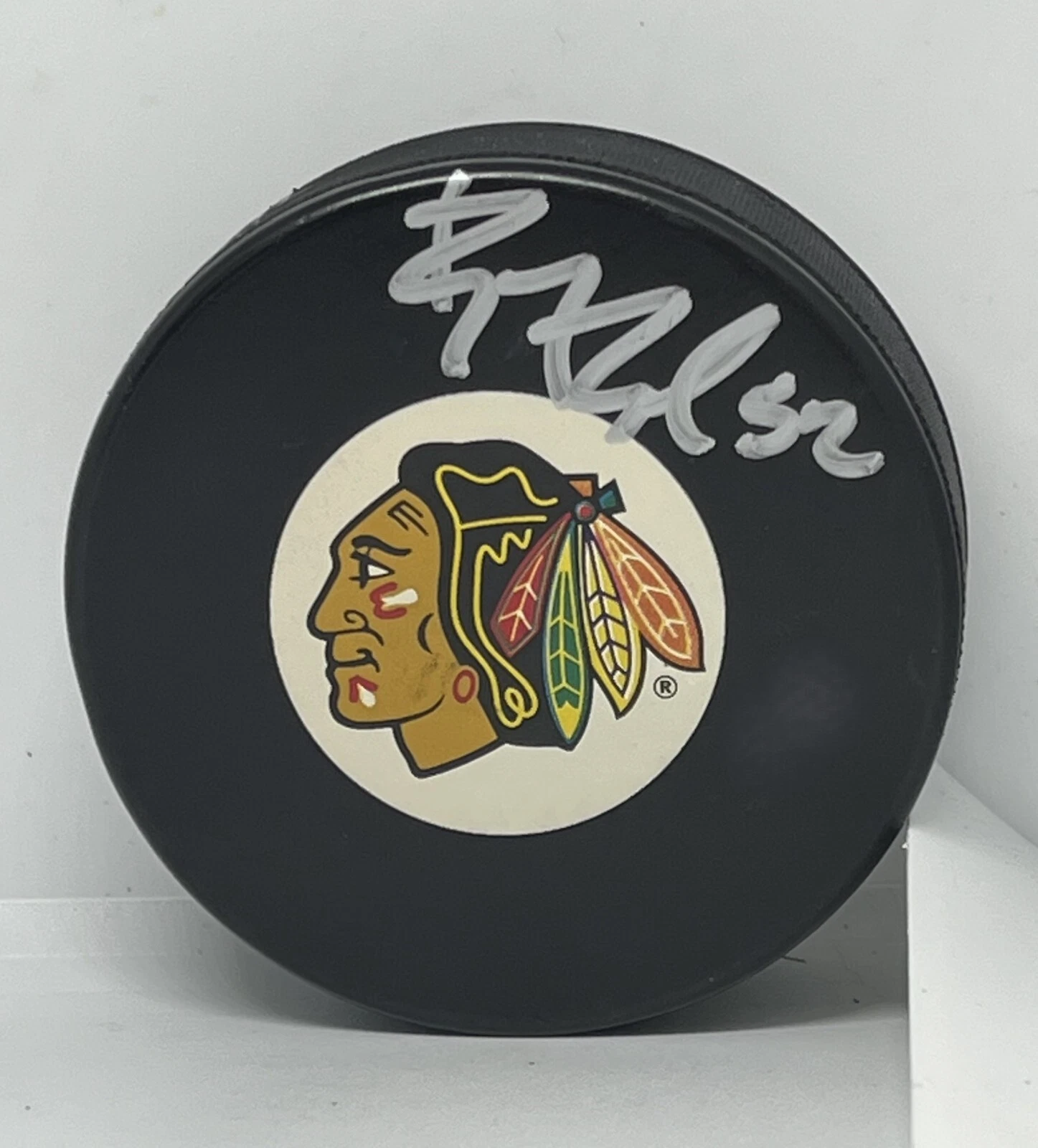 Brandon Bollig signed Chicago Blackhawks Puck autographed Hawks