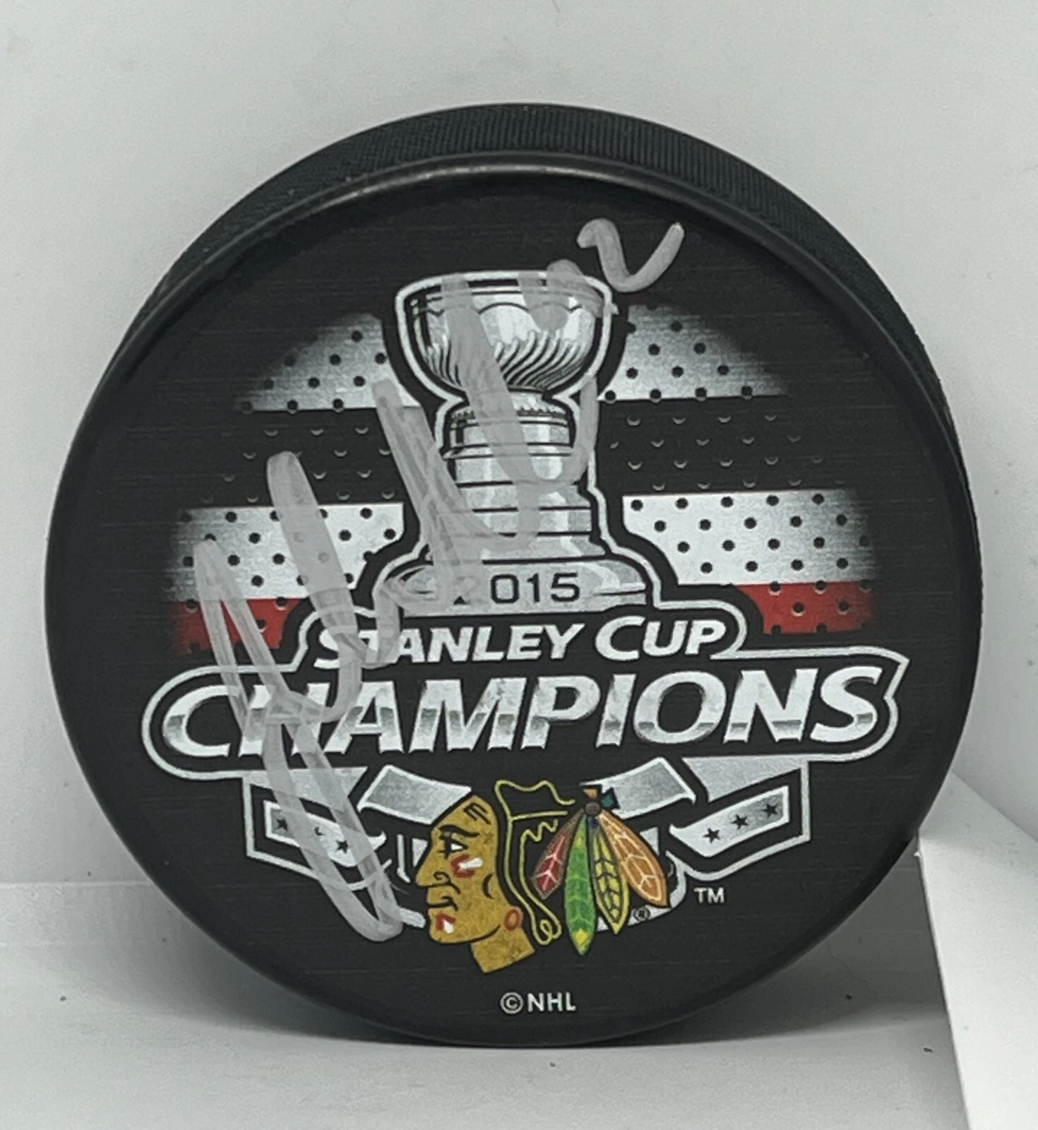 Joakim Nordstrom signed Chicago Blackhawks 2015 Stanley Cup Champs Puck