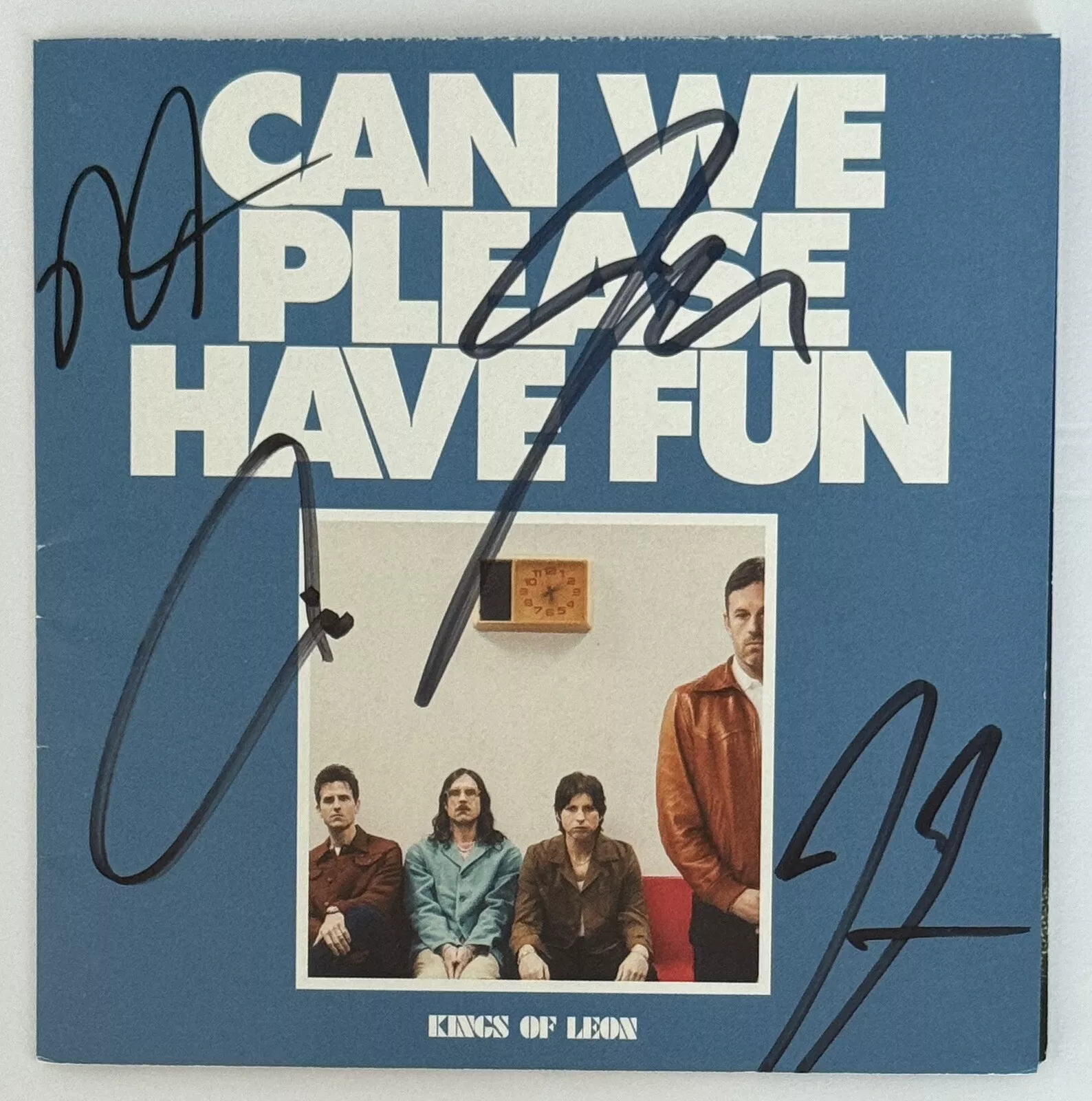 SIGNED Kings Of Leon CD Cover Can We Please Have Fun Beckett BAS COA Autographed