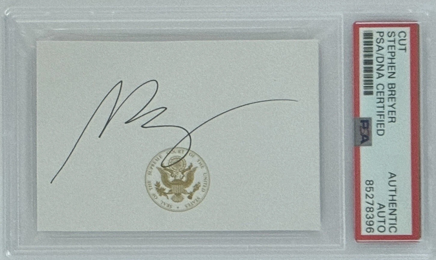 SUPREME COURT JUSTICE STEPHEN BREYER SIGNED CUT SIGNATURE AUTOGRAPH PSA DNA COA