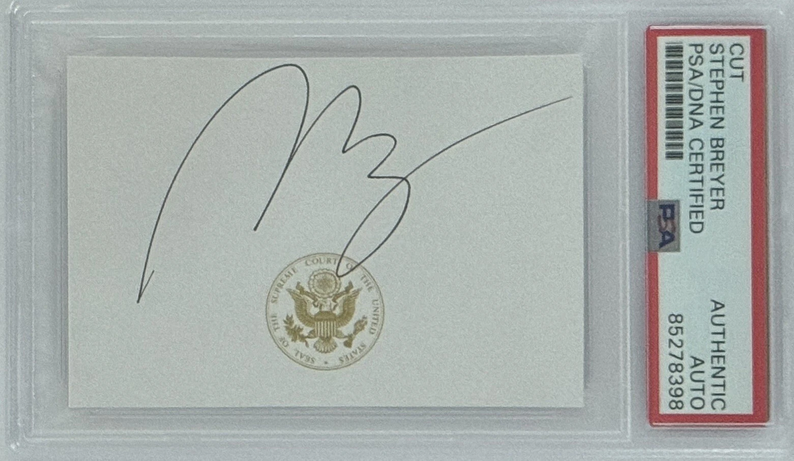 SUPREME COURT JUSTICE STEPHEN BREYER SIGNED TRADING CARD AUTOGRAPH PSA DNA COA