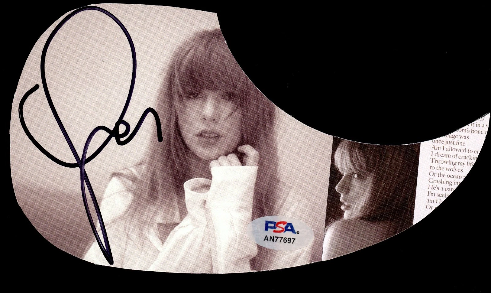 TAYLOR SWIFT SIGNED GUITAR PICK GUARD PSA DNA COA CERTIFIED AUTOGRAPH PICKGUARD