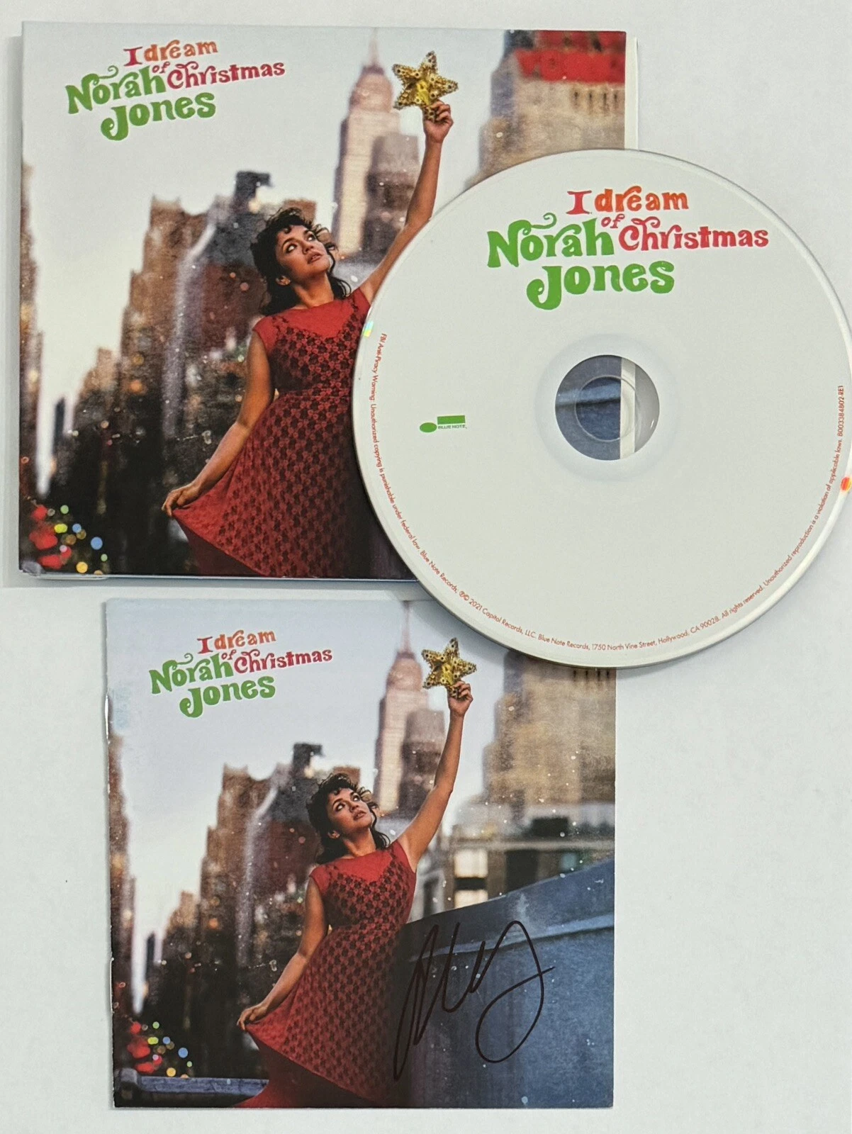 Norah Jones I Dream Of Christmas CD & SIGNED AUTOGRAPHED Cover BAS Beckett COA