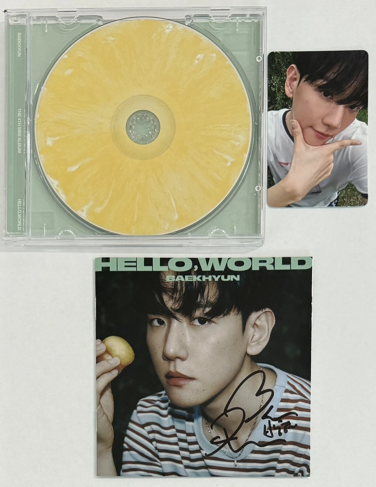 SIGNED Baekhyun CD Cover Booklet Book & Hello World CD BAS Beckett COA Certified