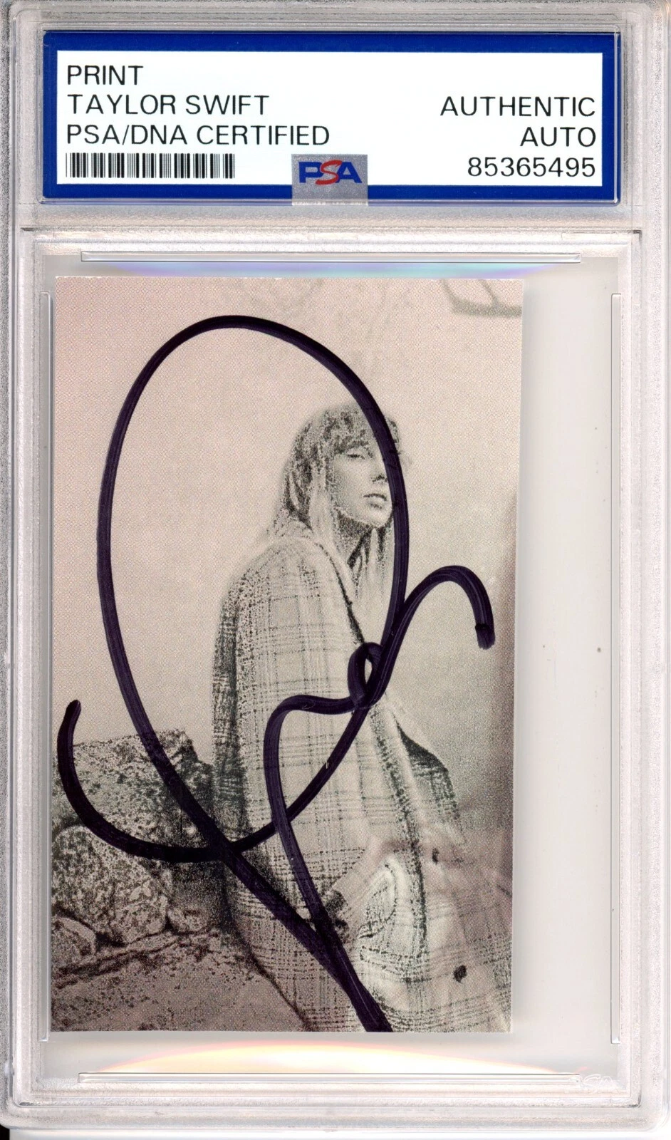 Signed TAYLOR SWIFT Black & White Evermore Picture Autographed Print PSA DNA COA