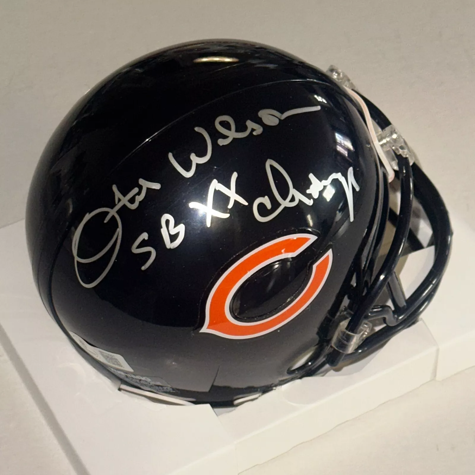 OTIS WILSON Signed Chicago BEARS VSR4 Mini-helmet Beckett (BAS) w/ Inscrip