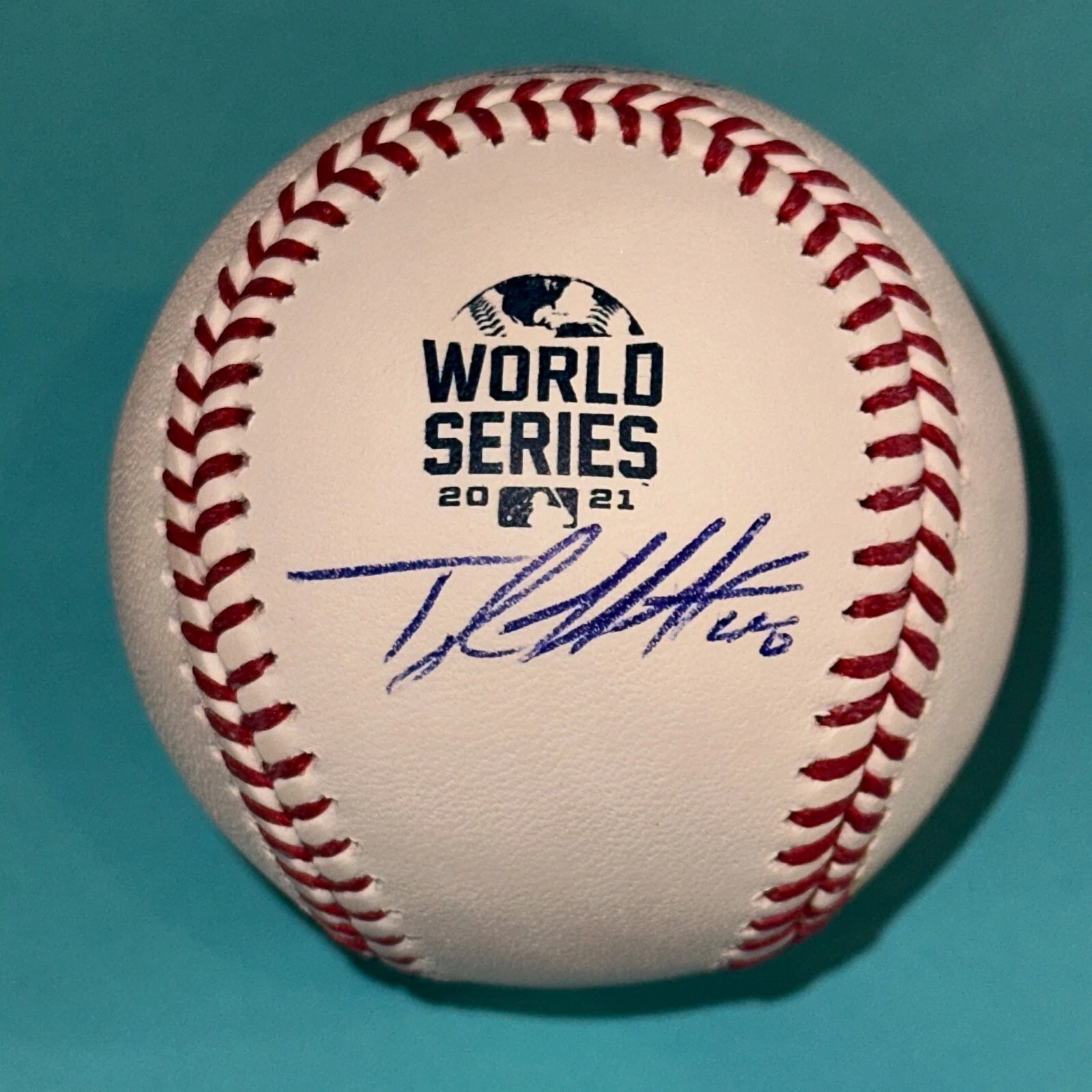 TYLER MATZEK (Braves) Signed Official 2021 WORLD SERIES Baseball Beckett (BAS)