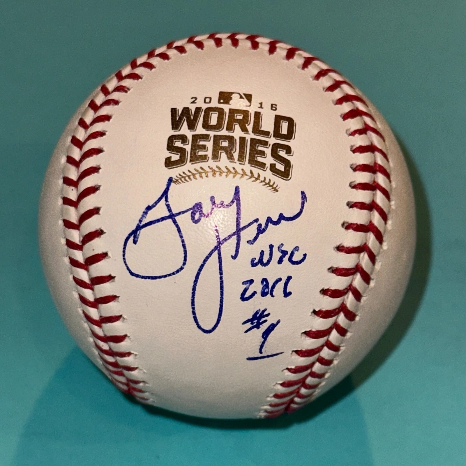 GARY JONES Signed Official 2016 WORLD SERIES Baseball Beckett (BAS) w/ INSC