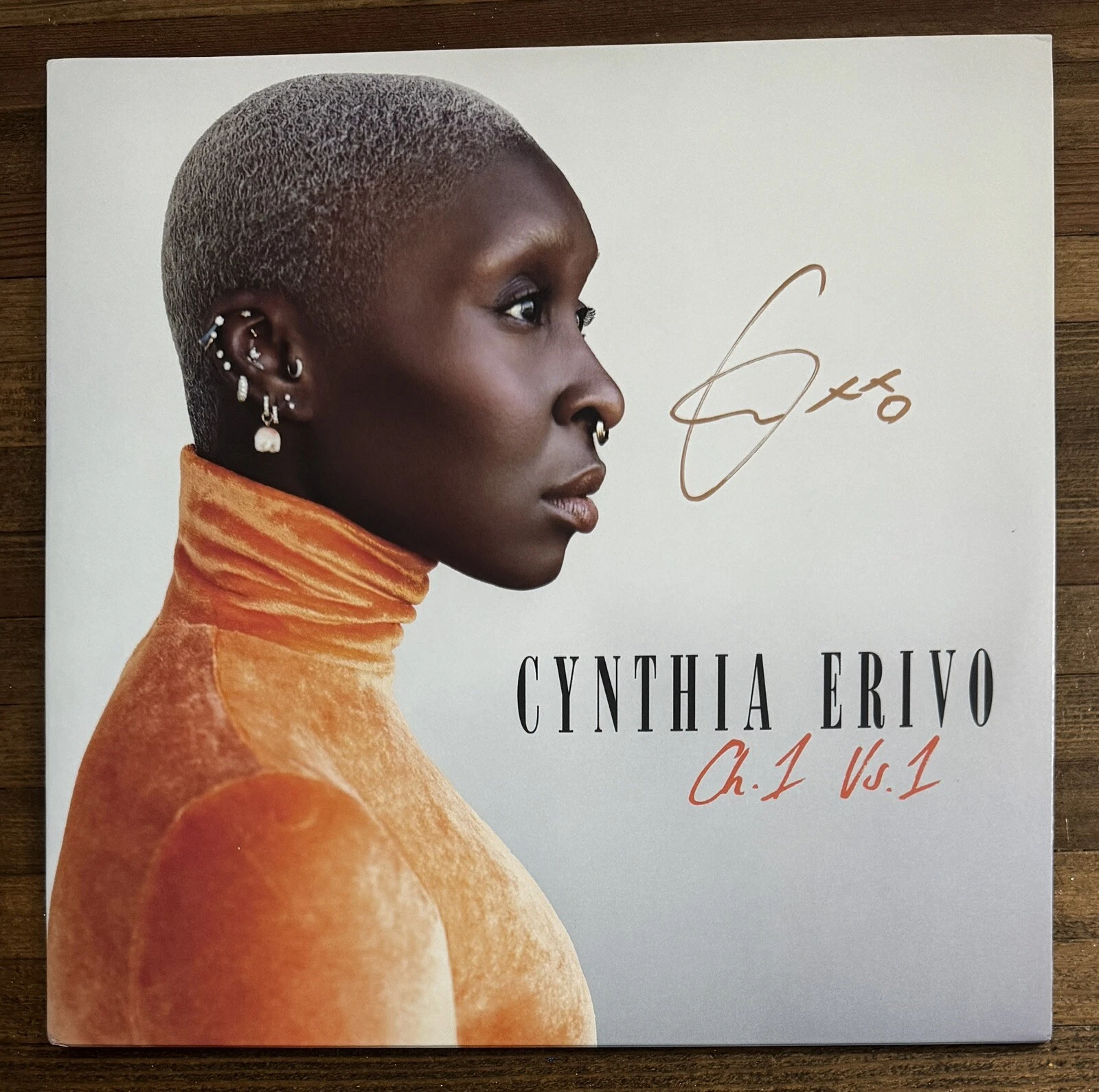 Cynthia Erivo SIGNED Chapter 1 Volume SIGNED Orange Vinyl LP BAS Beckett COA