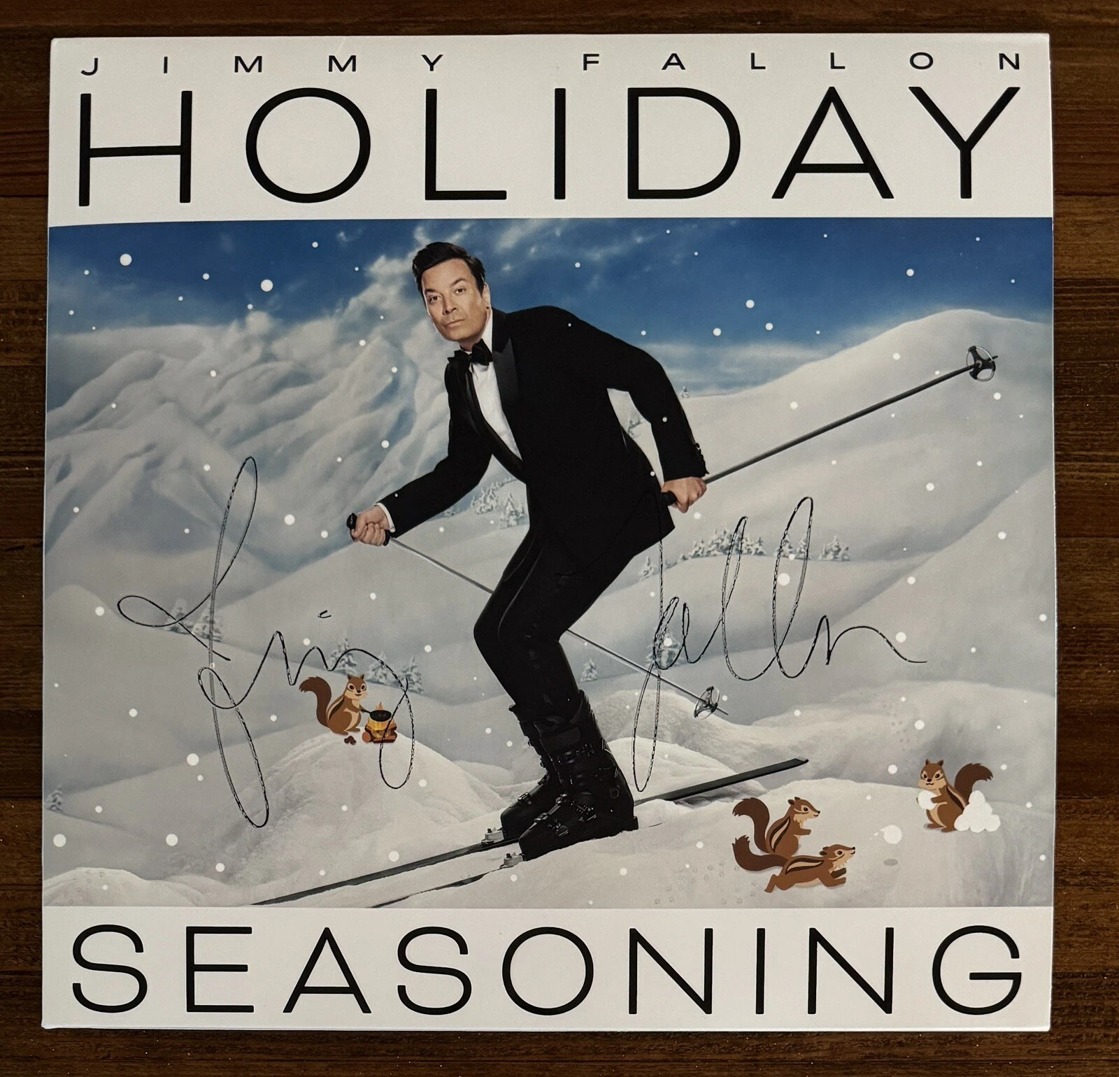 Jimmy Fallon Autographed SIGNED ON COVER Holiday Seasoning VINYL BAS Beckett COA