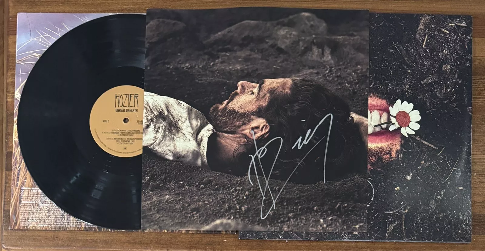 HOZIER Unreal Unearth SIGNED AUTOGRAPHED Art Card & Vinyl LP BAS Beckett COA