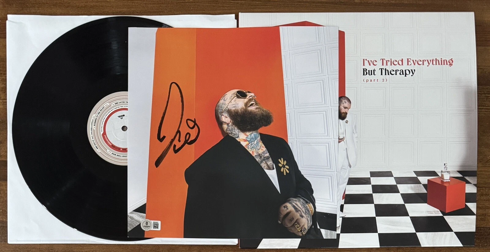 Teddy Swims SIGNED AUTOGRAPHED Everything Therapy Art Card Vinyl BAS Beckett COA