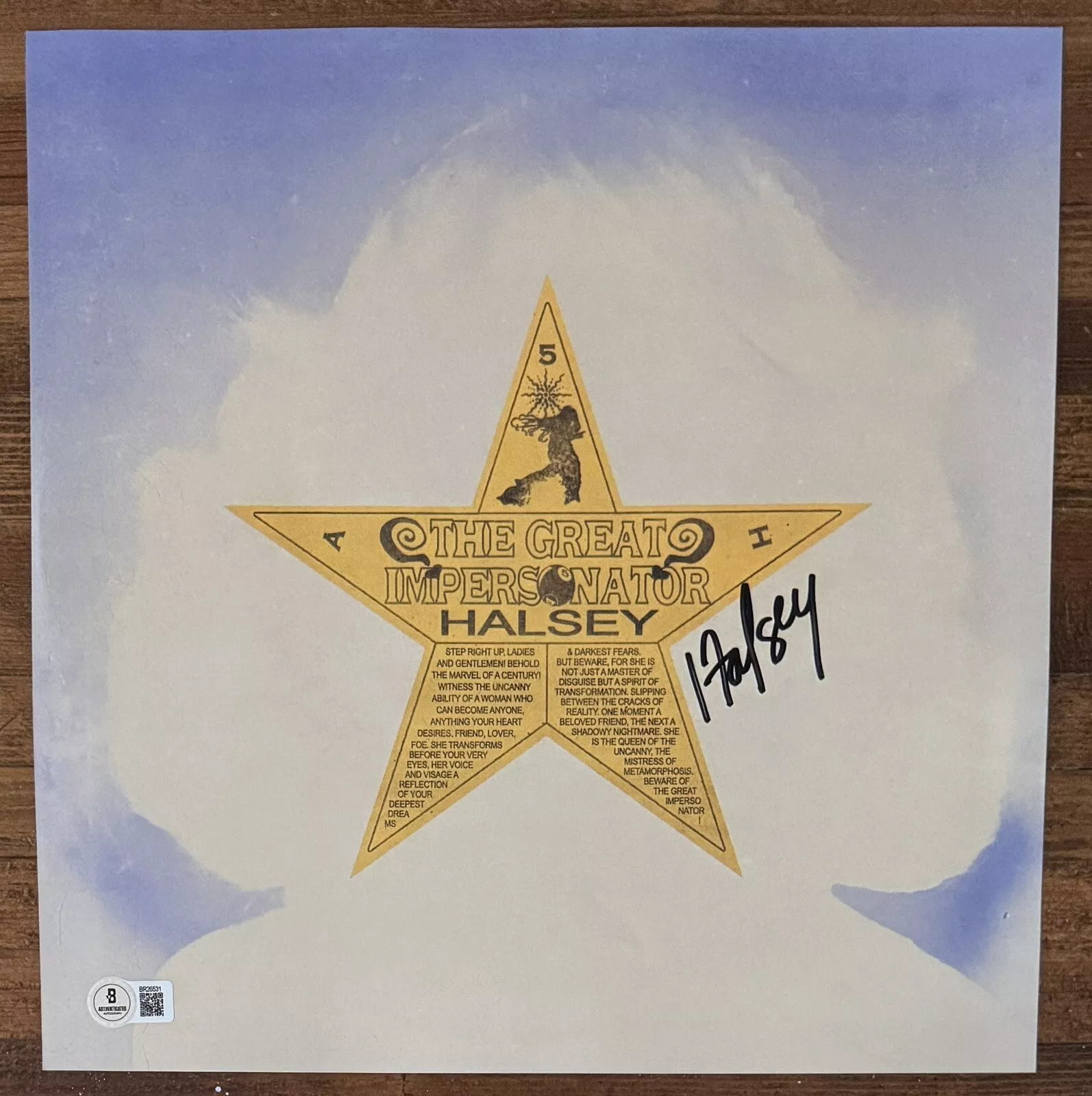 Halsey Great Impersonator Vinyl 2LP& SIGNED Art Card Autographed Beckett BAS COA