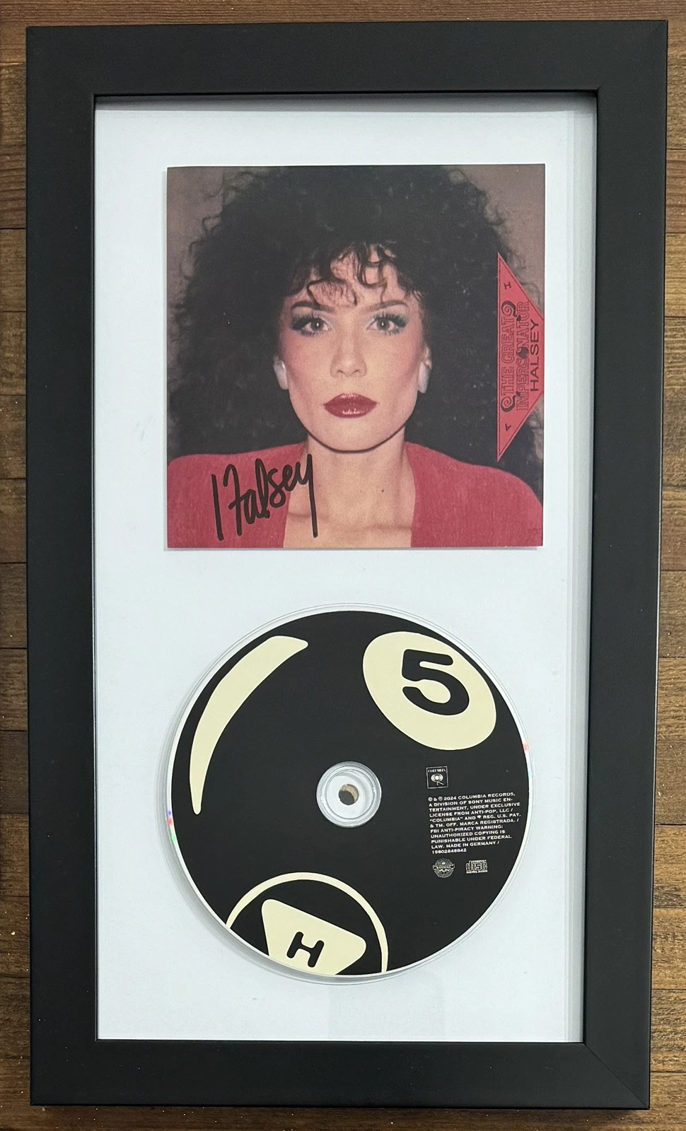 FRAMED Halsey Great Impersonator CD & SIGNED Art Card Autograph Beckett BAS COA