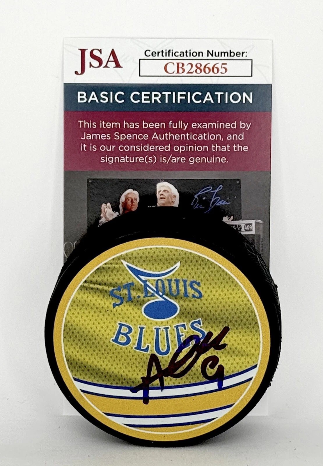Alexandre Texier signed St. Louis Blues Reverse Retro Puck autographed JSA