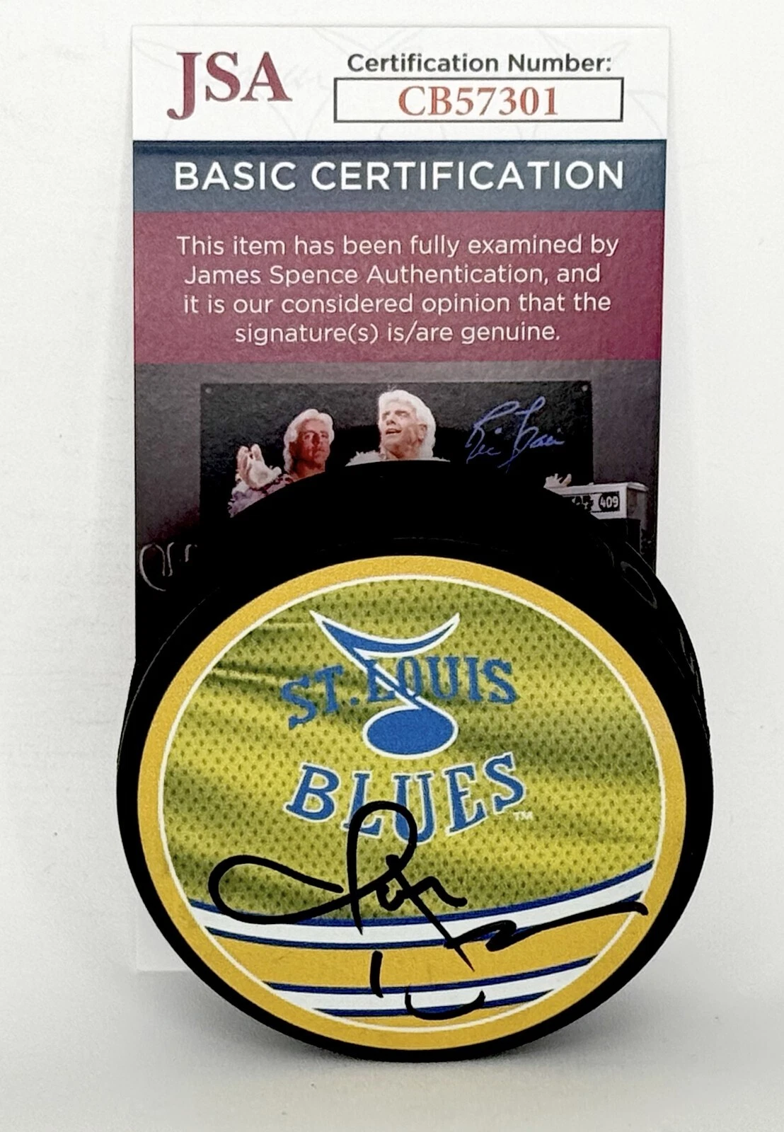 Jon Hamm Mad Men signed St. Louis Blues Reverse Retro Puck autographed JSA
