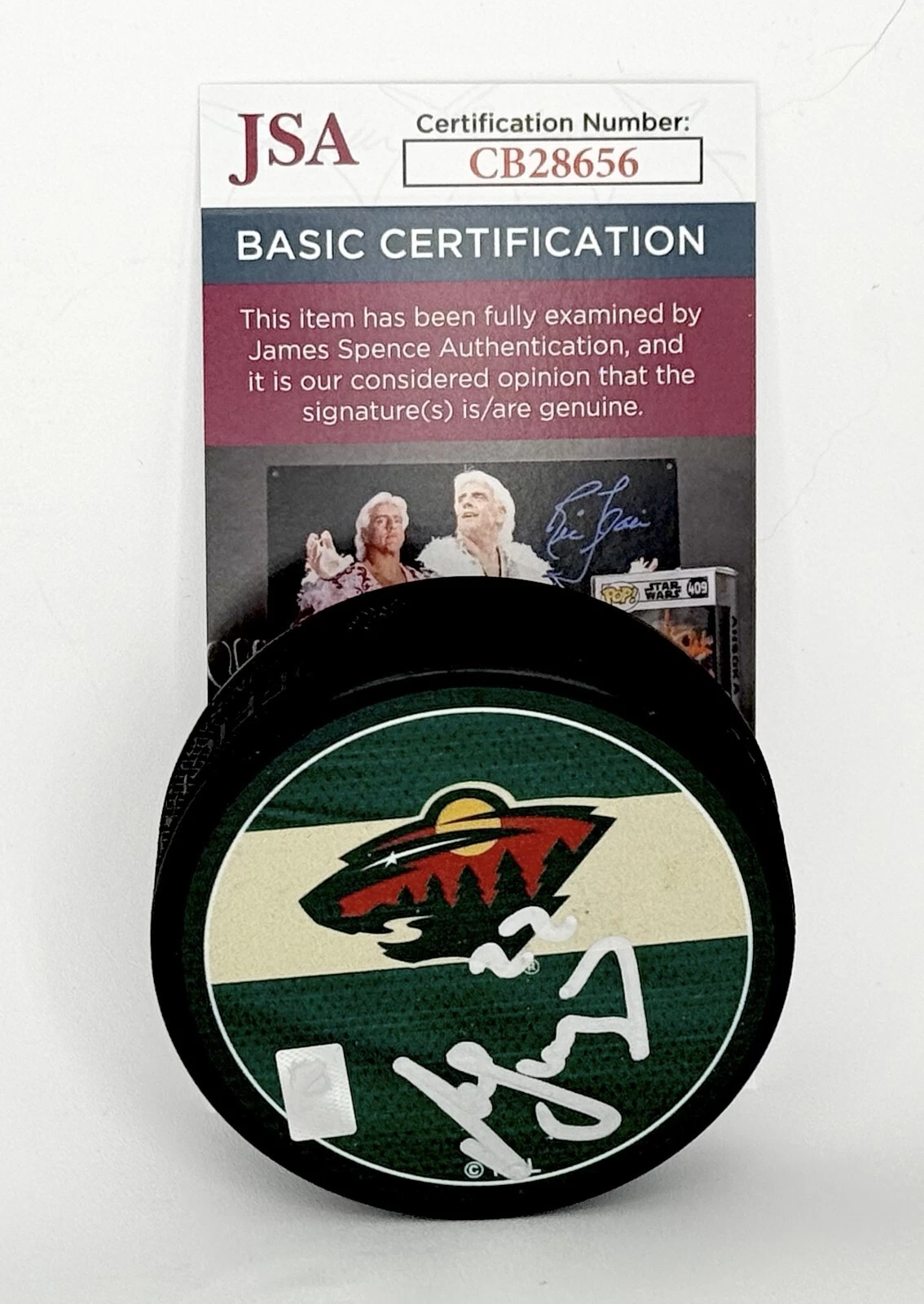 Marat Khusnutdinov signed Minnesota Wild Reverse Retro Puck autographed #1 JSA