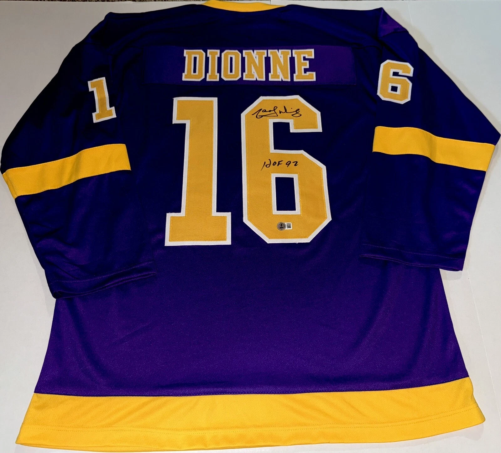 Marcel Dionne Los Angeles Kings signed Custom jersey W HOF Inscr Beckett Witness