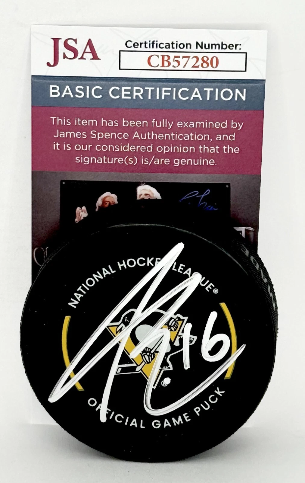 Paul Bissonnette signed Pittsburgh Penguins Official Game Puck autographed JSA