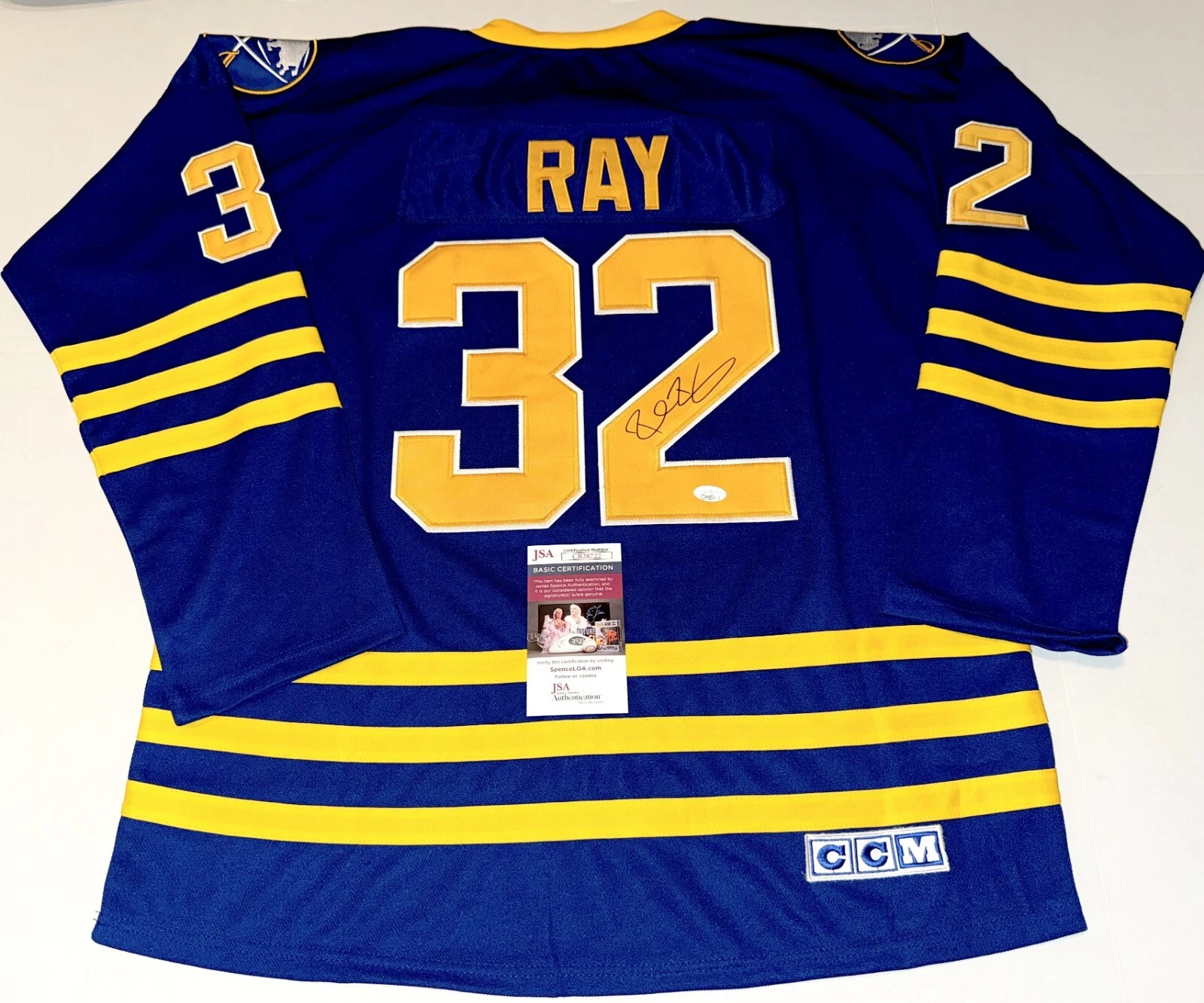 Rob Ray signed Buffalo Sabres jersey autographed #3 JSA