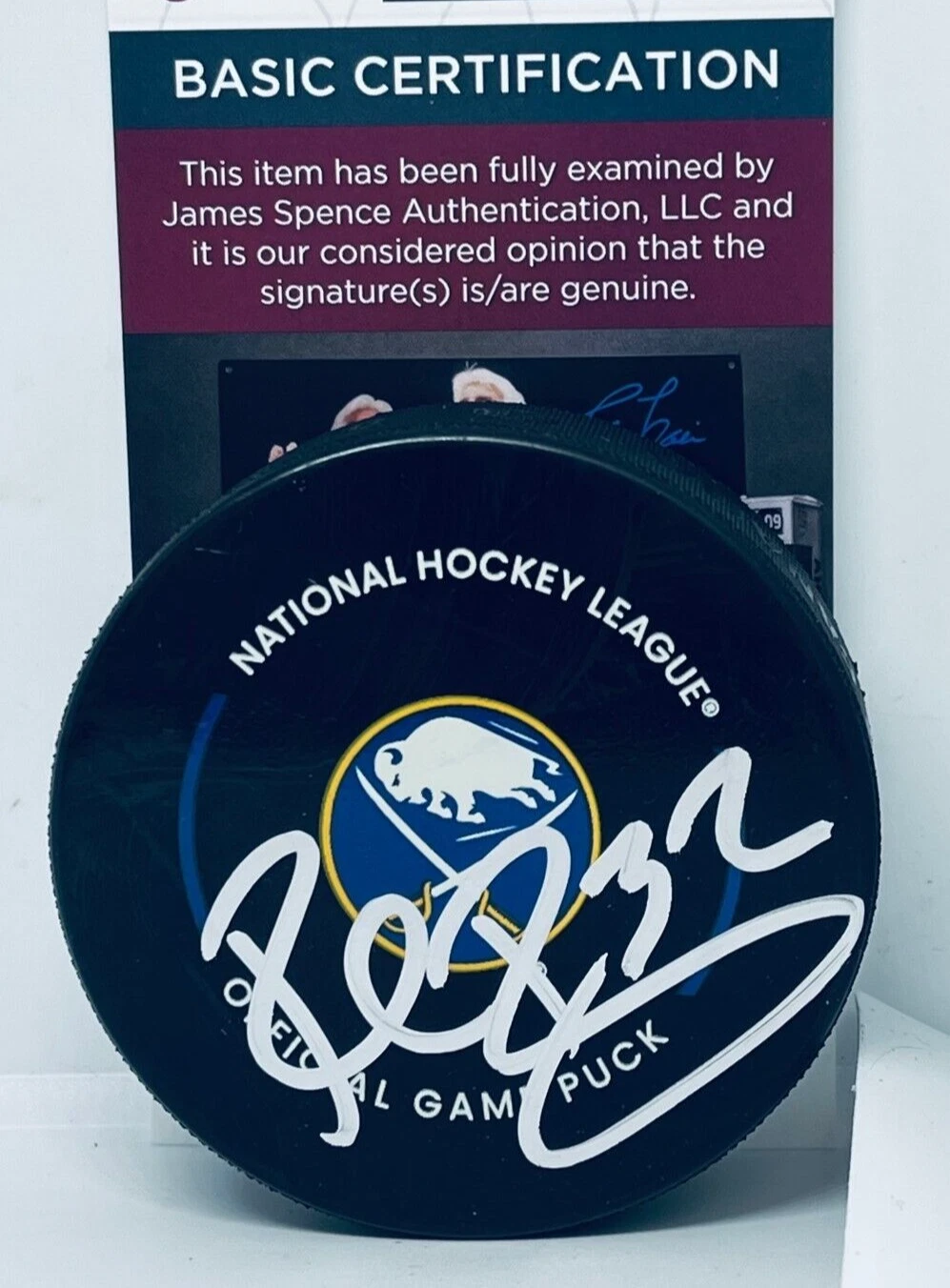 Rob Ray signed Buffalo Sabres Official Game Puck autographed JSA