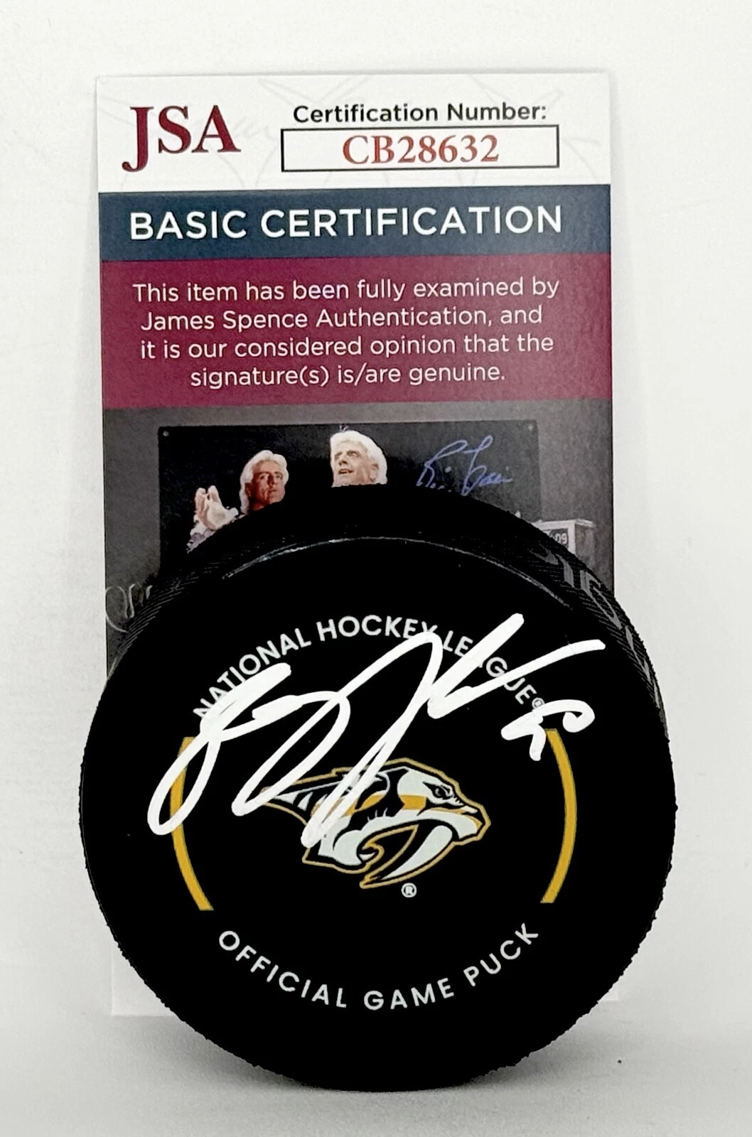 Ryan O'Reilly signed Nashville Predators Official Game Puck autographed JSA