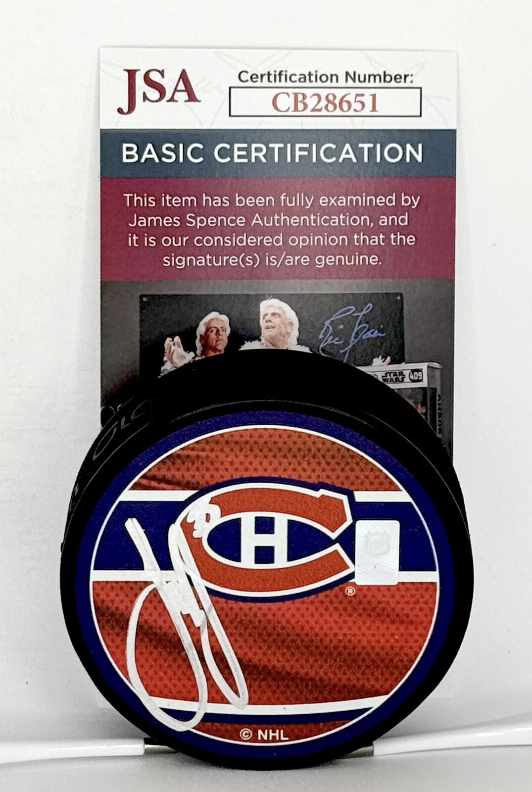 Sam Montembeault signed Montreal Canadiens Reverse Retro Puck autographed #1 JSA