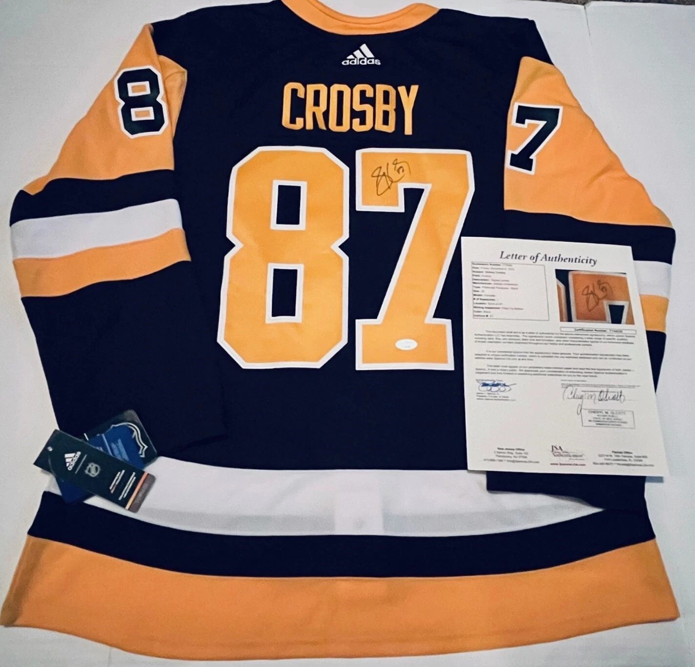 Sidney Crosby signed Pittsburgh Penguins Authentic Adidas Size 52 Jesey JSA LOA