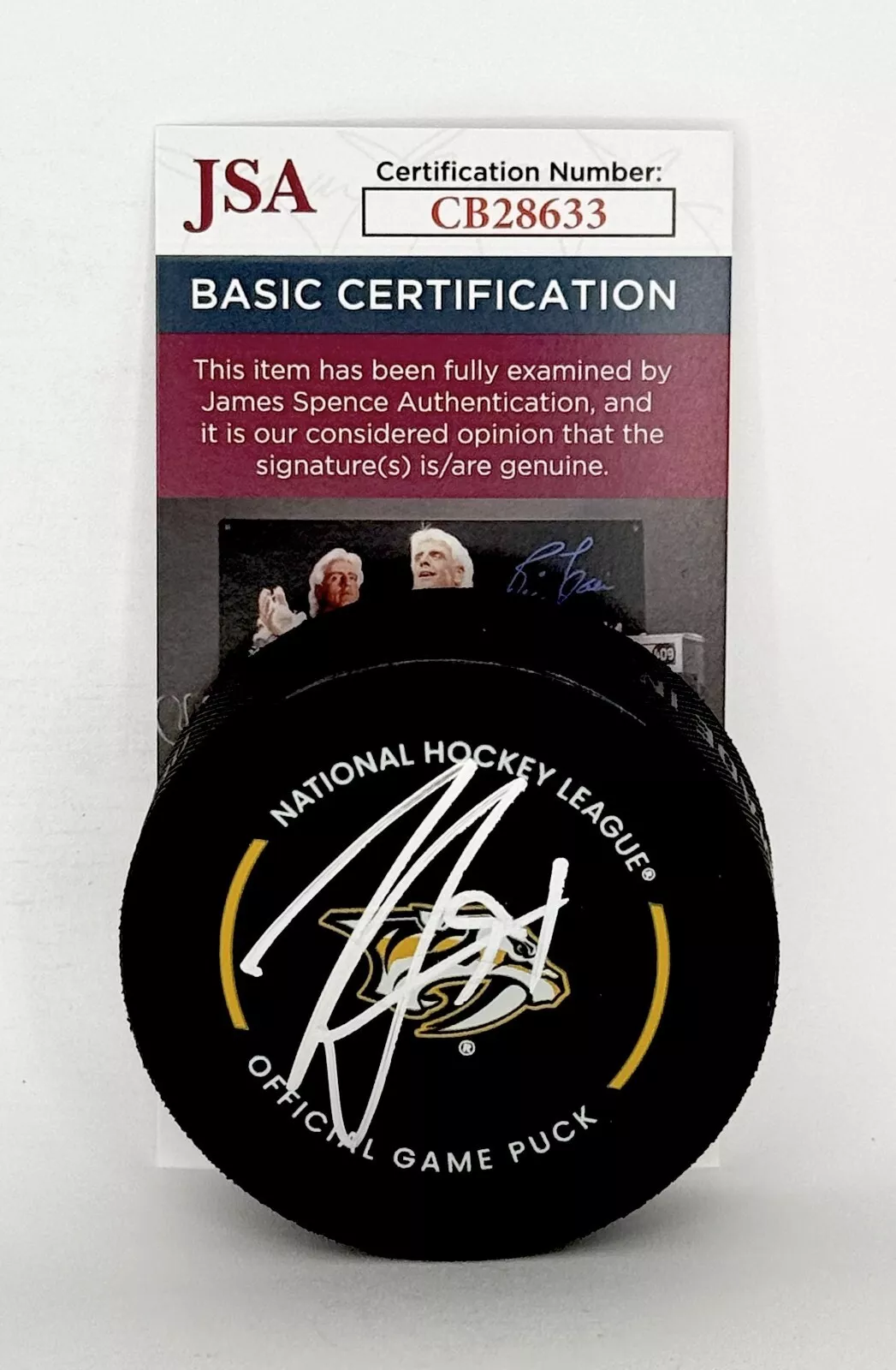 Steven Stamkos signed Nashville Predators Official Game Puck autographed JSA