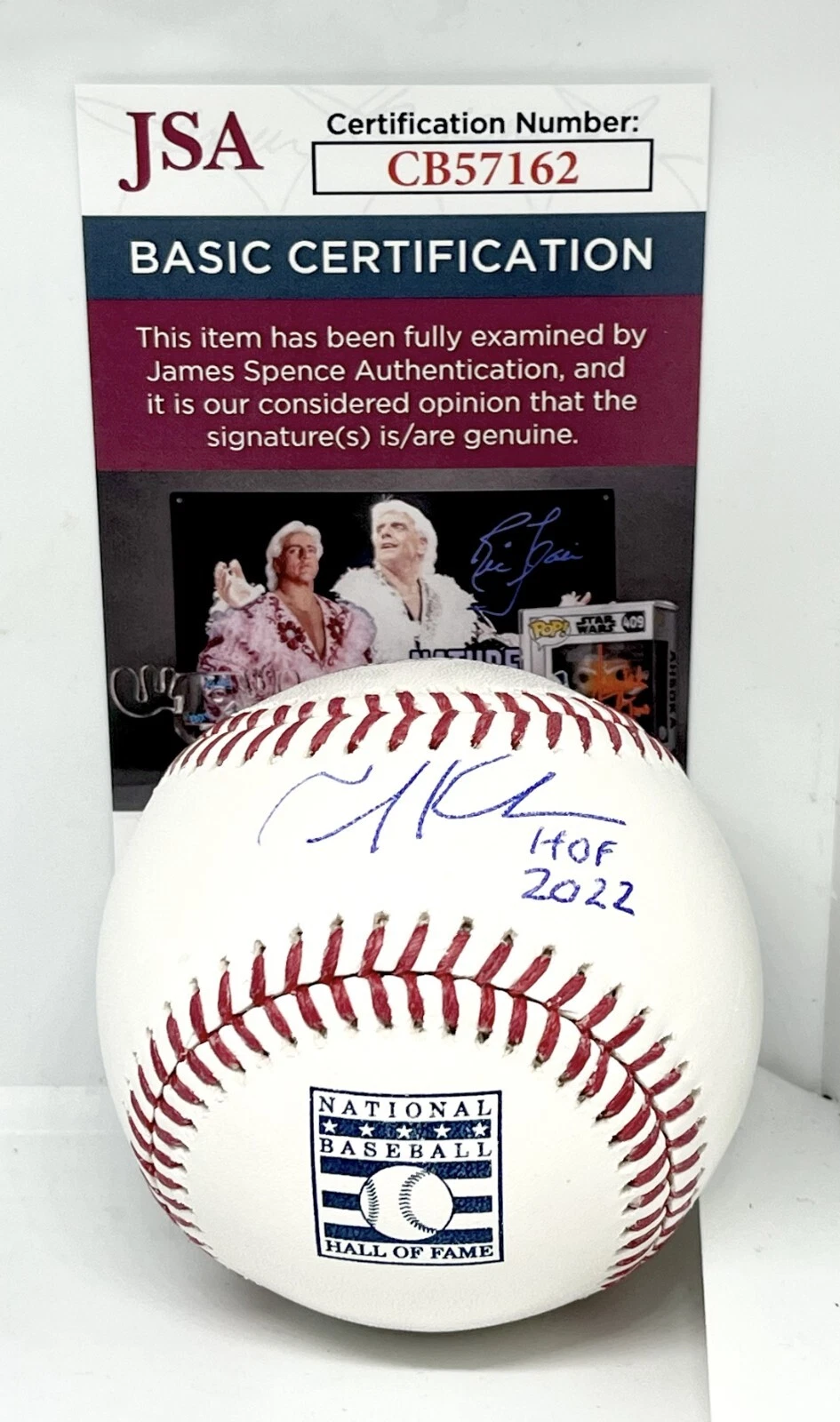 Tim Kurkjian ESPN Ford Frick signed HOF Logo Baseball Ball W HOF Inscription JSA