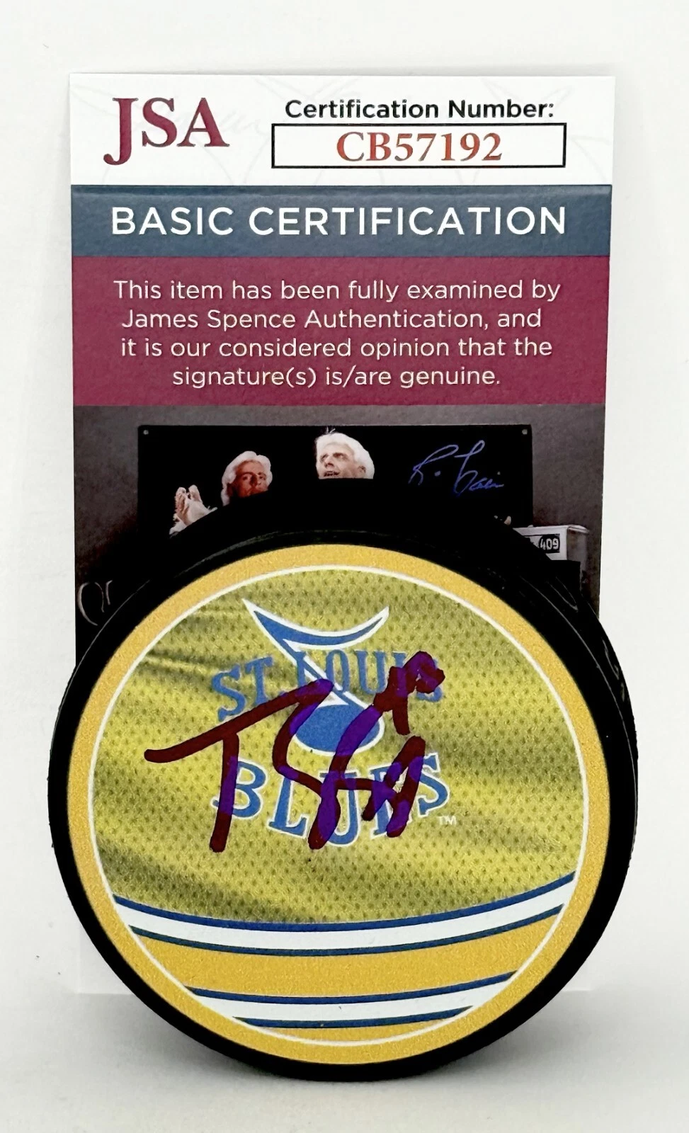 Torey Krug signed St. Louis Blues Reverse Retro Puck autographed JSA COA