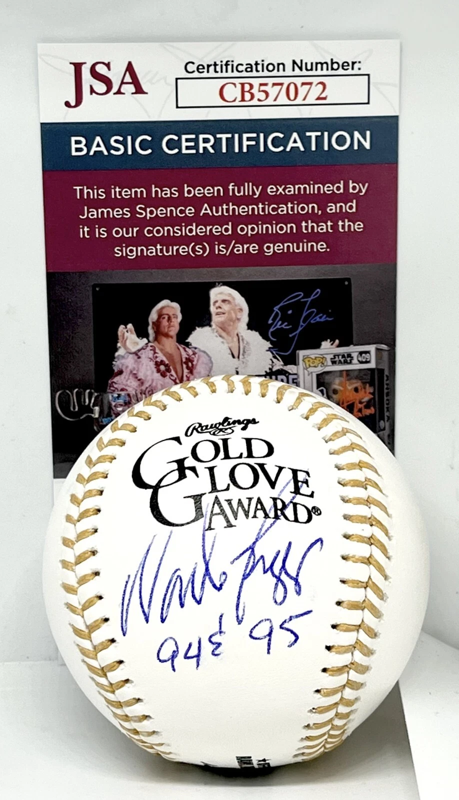 Wade Boggs Red Sox Yankees signed Gold Glove Baseball Ball W/ Inscription JSA