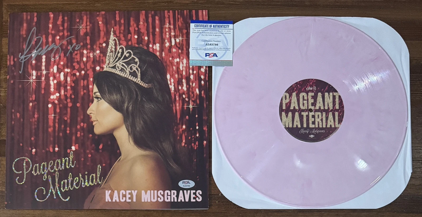 Kacey Musgraves Pageant Material SIGNED AUTOGRAPHED Pink Vinyl Cover PSA DNA COA