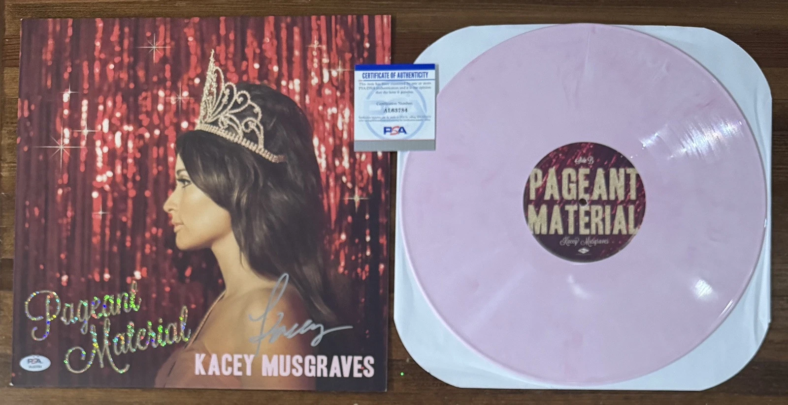 Kacey Musgraves Pageant Material SIGNED AUTOGRAPH Baby Pink Vinyl LP PSA DNA COA
